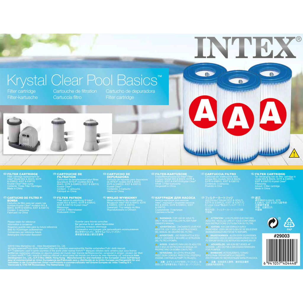 Cartuchos de filtragem Tri-Pack 29003 INTEX 3/3