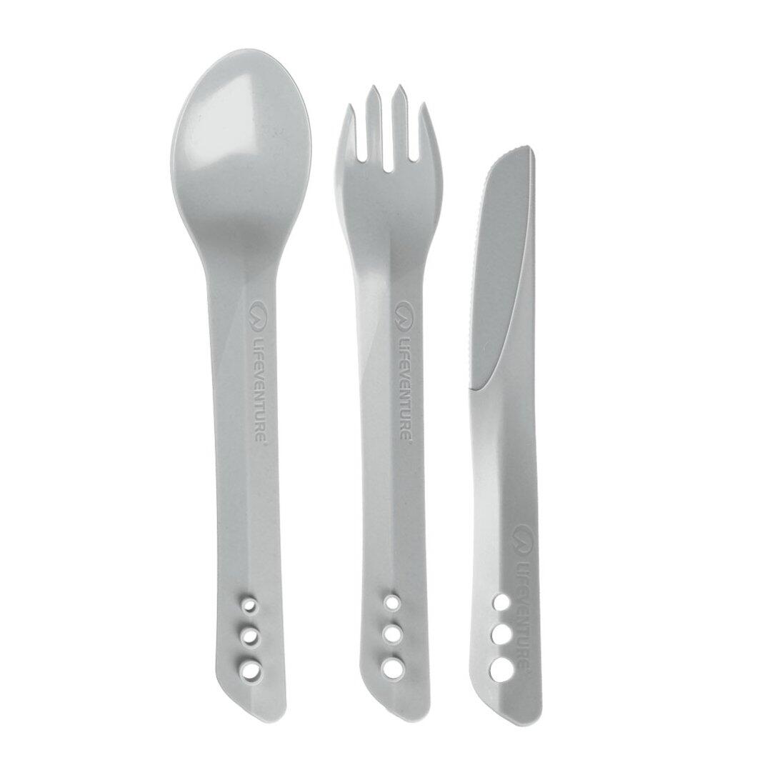 LIFEVENTURE Ellipse Cutlery Set, Light Grey