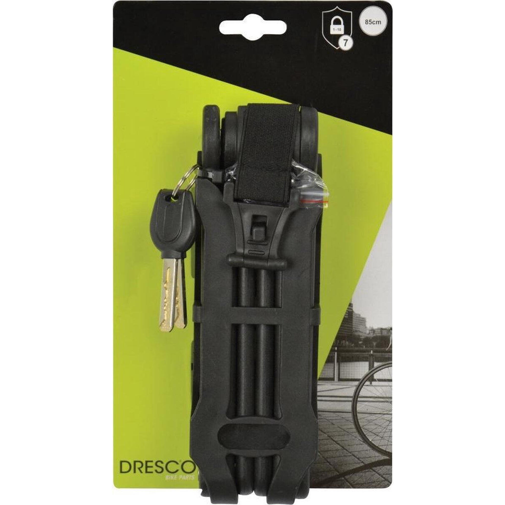 Dresco serrure pliante 85 cm en acier inoxydable noir en 3 parties