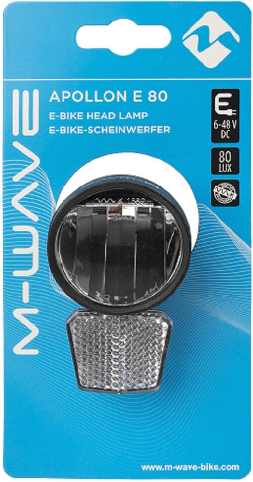 M-Wave phare Apollon E 80 E-Bike LED aluminium noir 2/2
