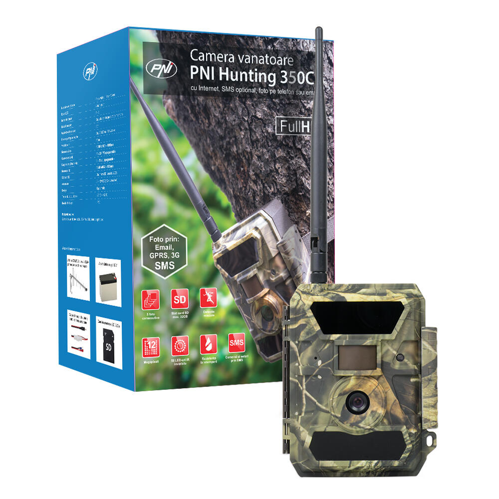 Câmera de caça PNI Hunting 350C 12MP com Internet 3G, SMS, transmite fotos em mo