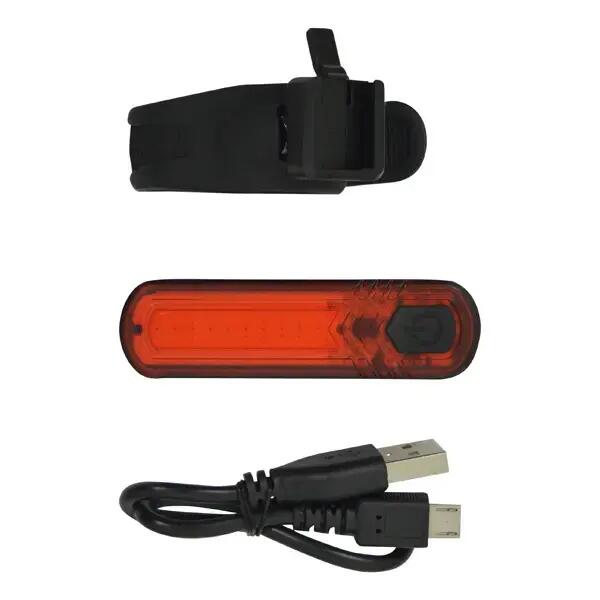Dresco feu arrière COB led USB rechargeable noir/rouge 3-pièces 5/5