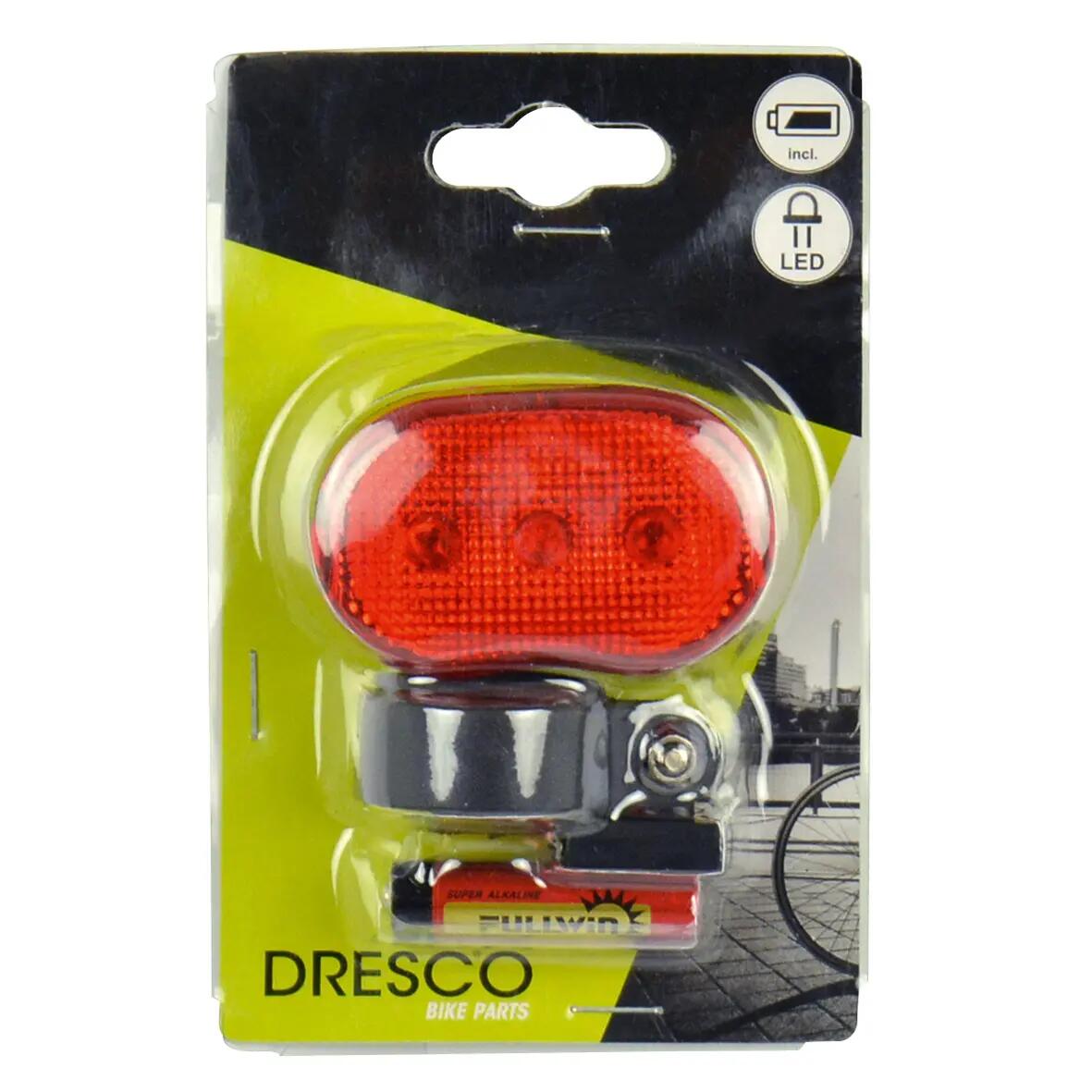 Dresco feu arrière 3 piles LED rouge/noir 2/4