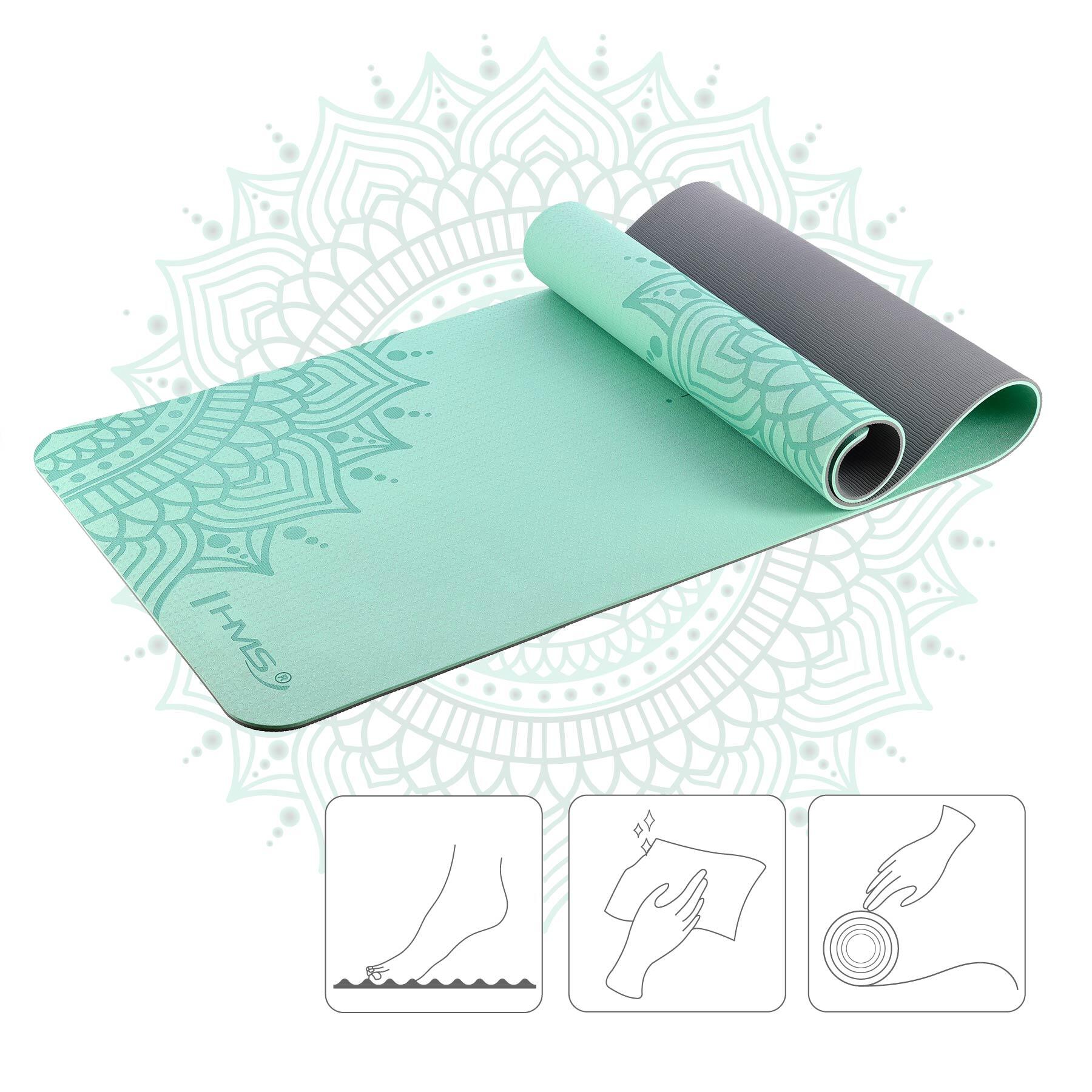 Tapis de yoga fitness antidérapant 182x61cm TPE HMS YM10 4/7