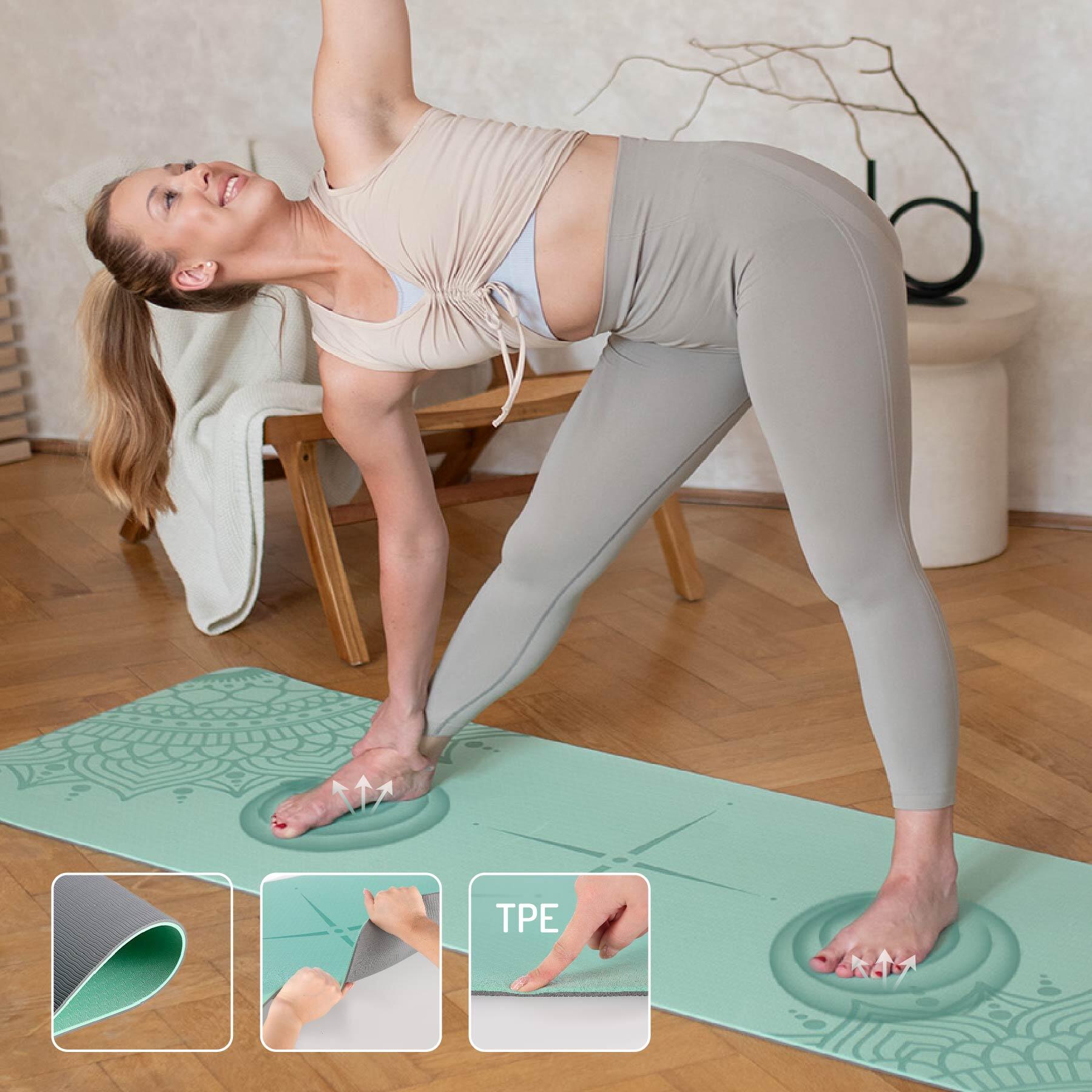 Tapis de yoga fitness antidérapant 182x61cm TPE HMS YM10 3/7
