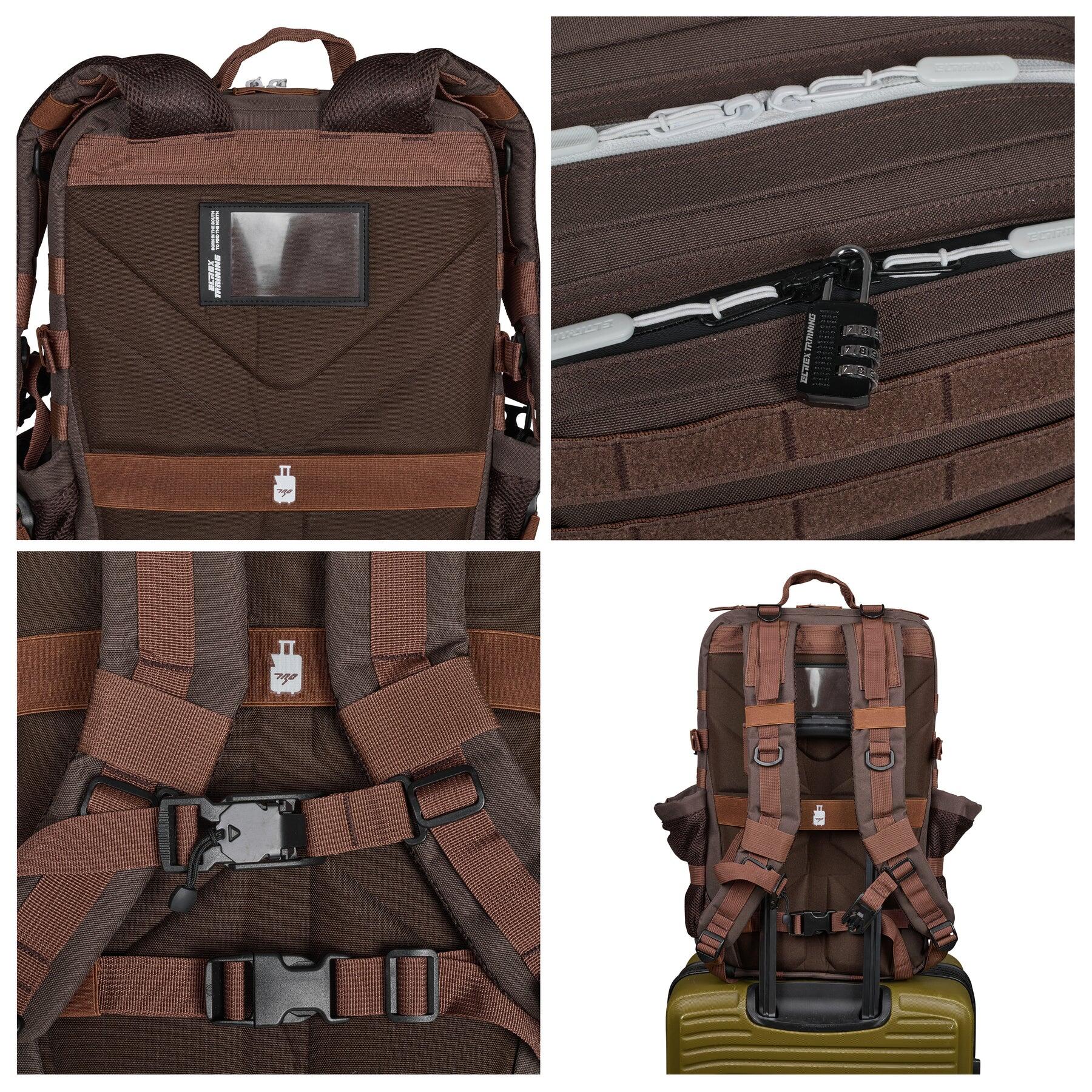Mochila Elitex V1 Coffee 45L Cabine Treino Impermeável 3/7