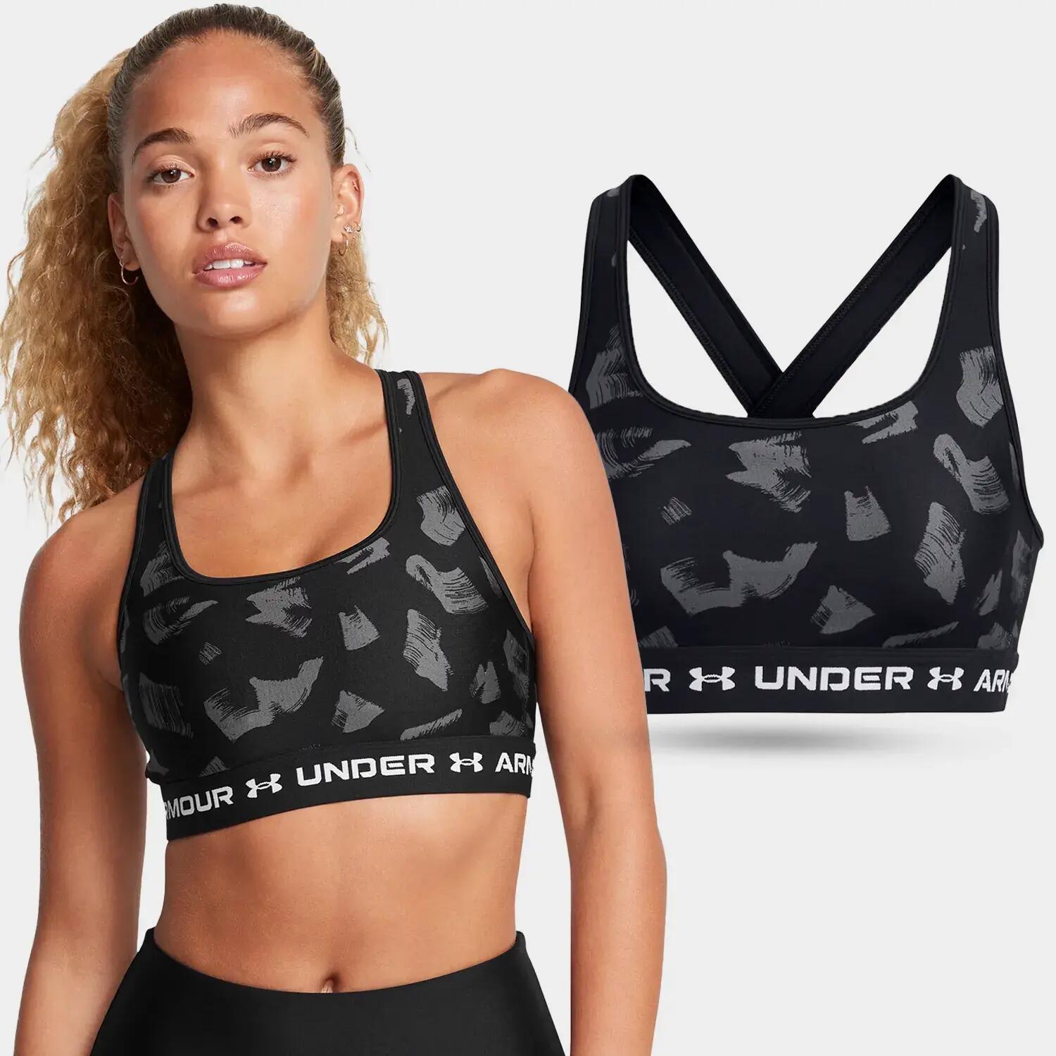 Női Under Armour Crossback Mid Print-BLK melltartó 2/6