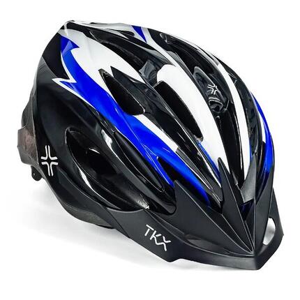 Casco Ciclismo Bicicleta Montaña MTB TKX Con Luz azul