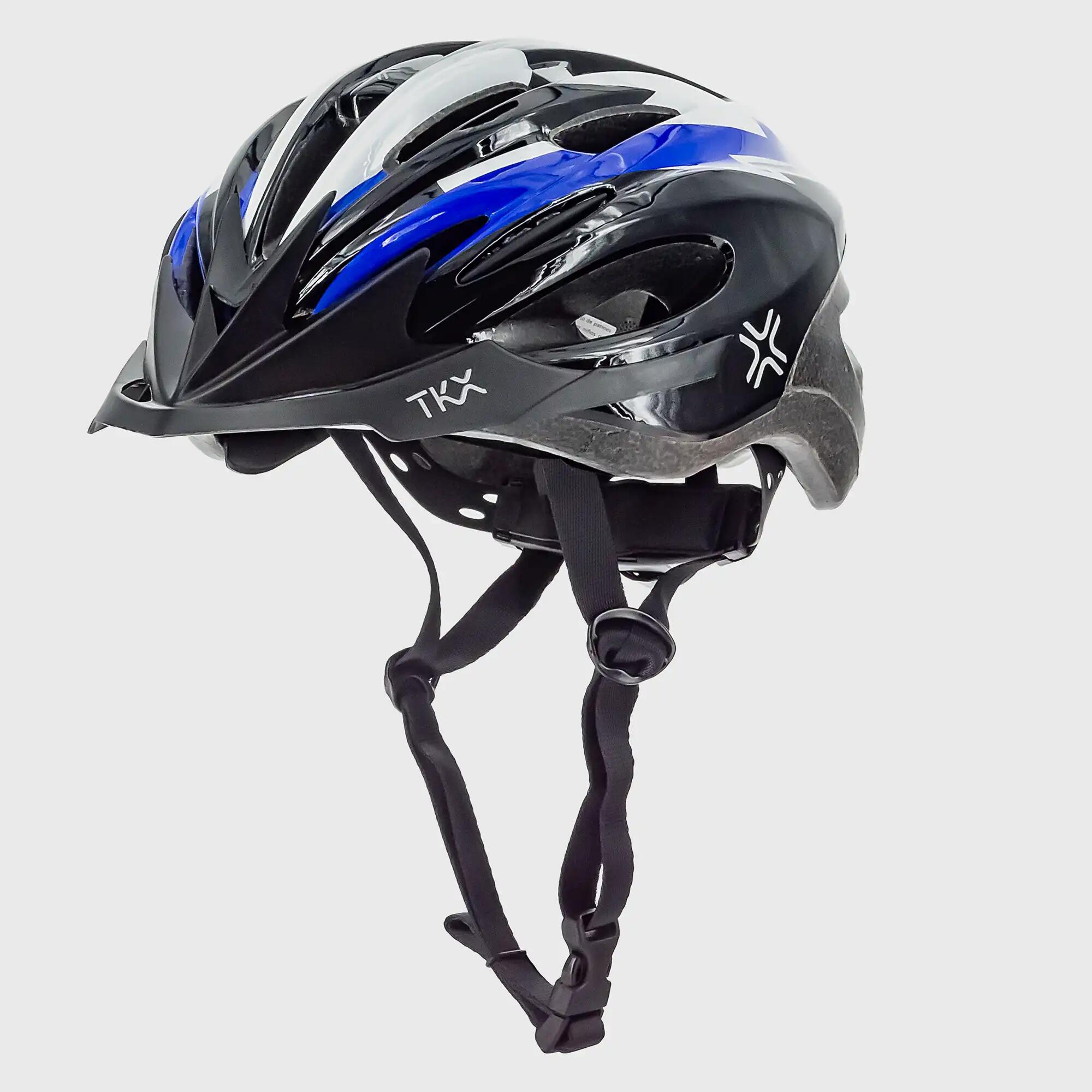 Casco Ciclismo Bicicleta Montaña MTB TKX Con Luz azul 2/4