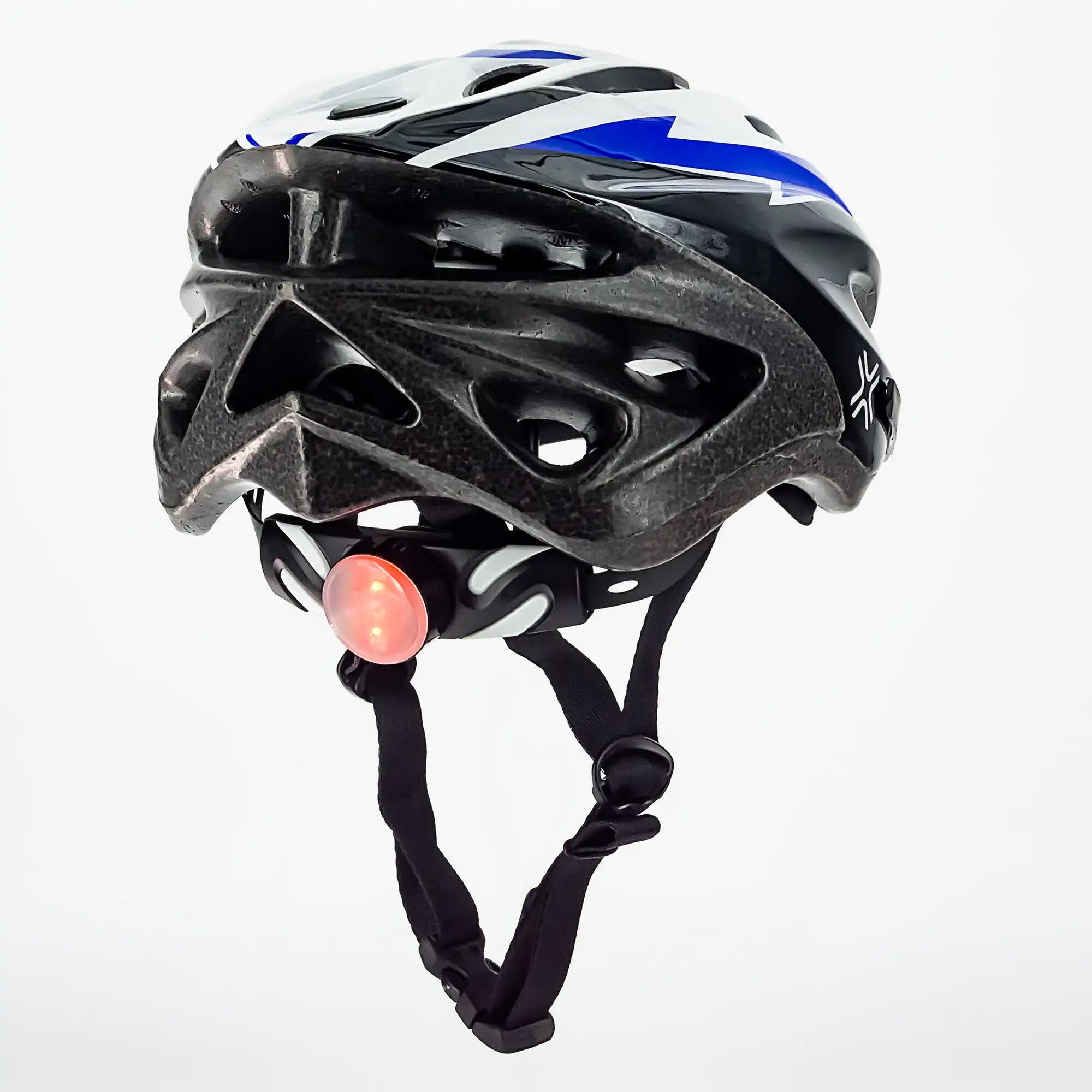Casco Ciclismo Bicicleta Montaña MTB TKX Con Luz azul 3/4