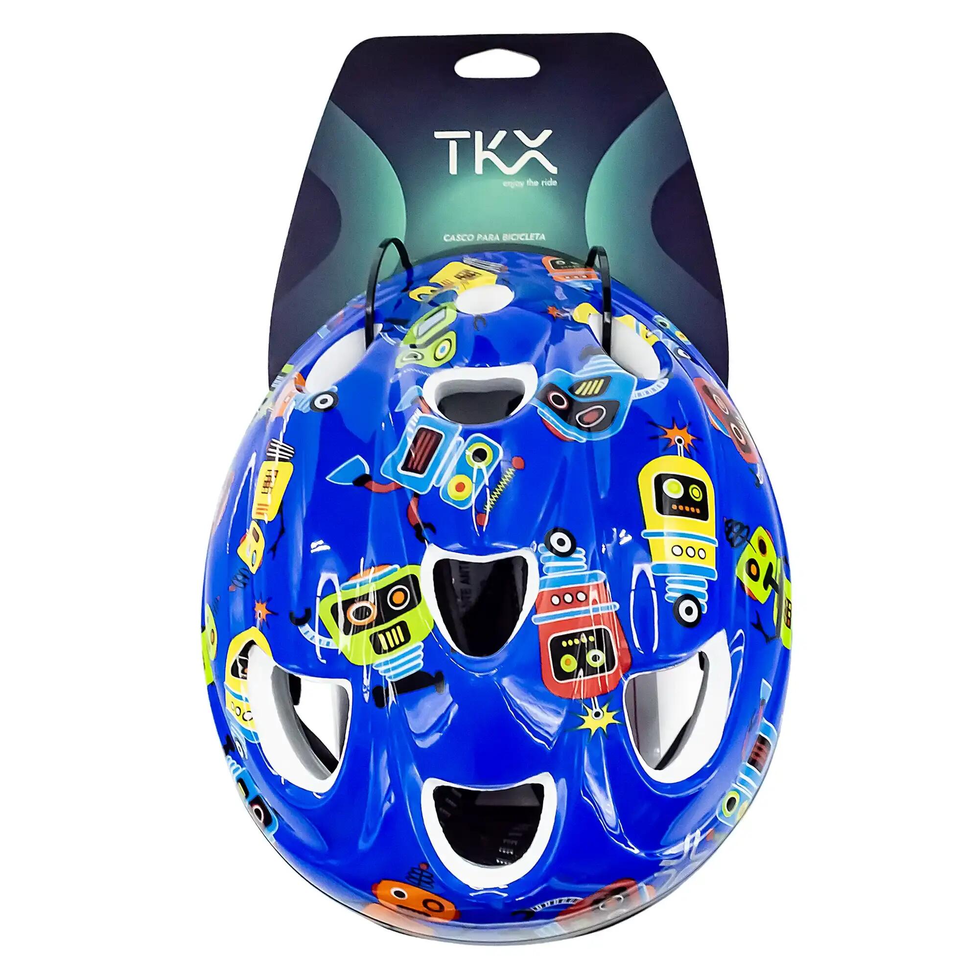 CASCO CICLISMO INFANTIL TKX T-S (48-52 CM) – AZUL ROBOT 4/5
