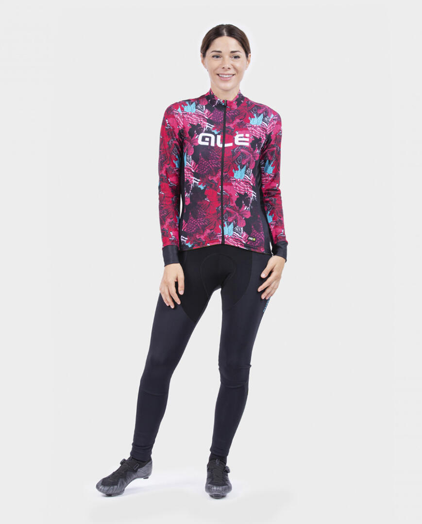 Fietsshirt Discover met lange mouwen voor dames koraal