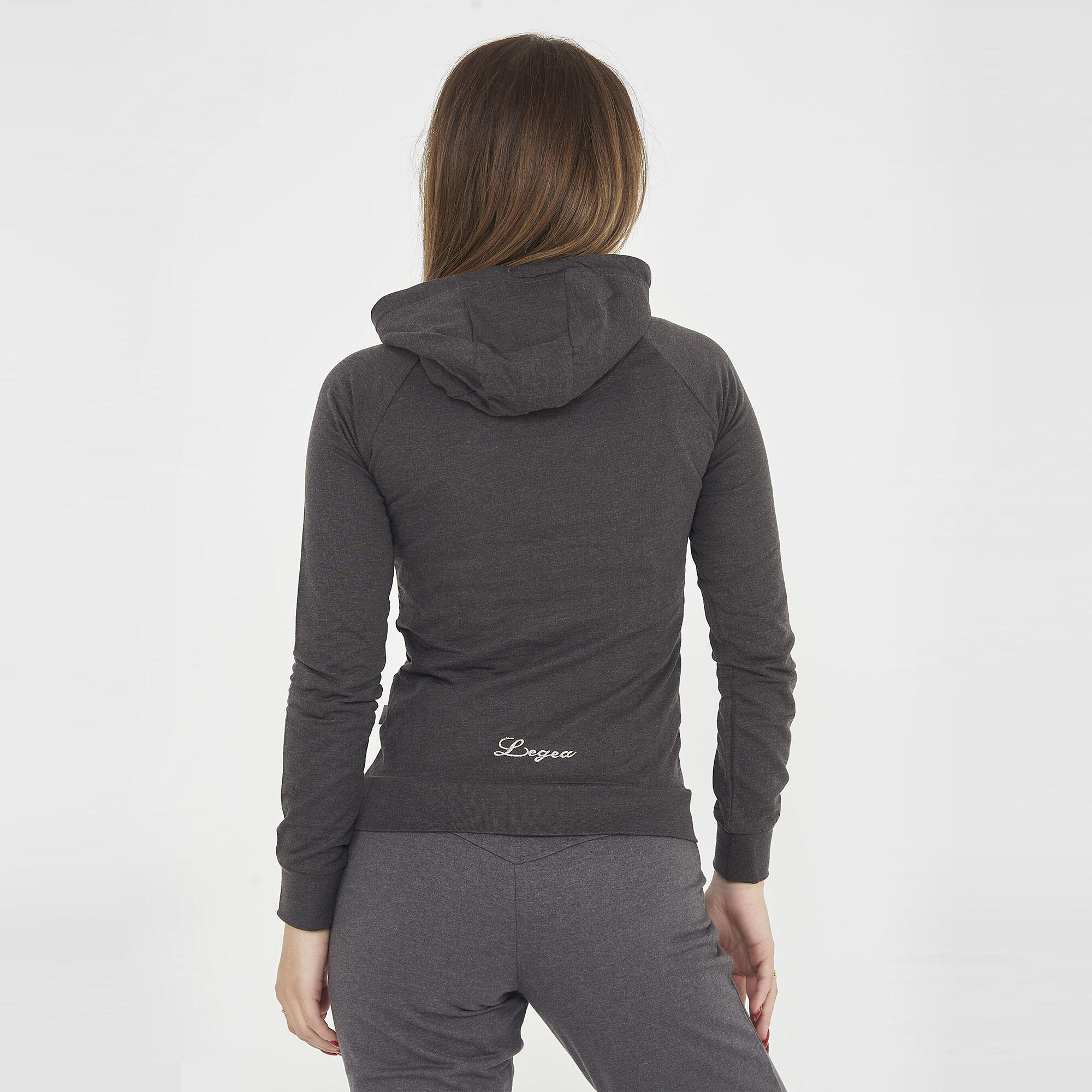Felpa sportiva con zip DAIR grigio melange 2/5