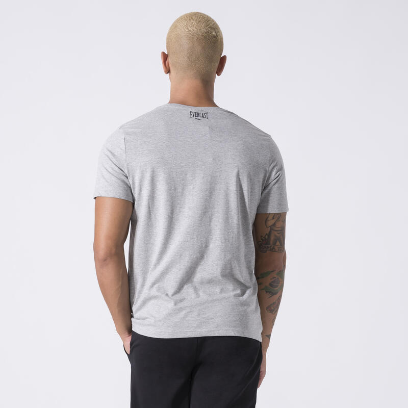 ICONISCH T-SHIRT MET GRAFISCHE PRINT GREY MELANGE KATOEN, POLYESTER