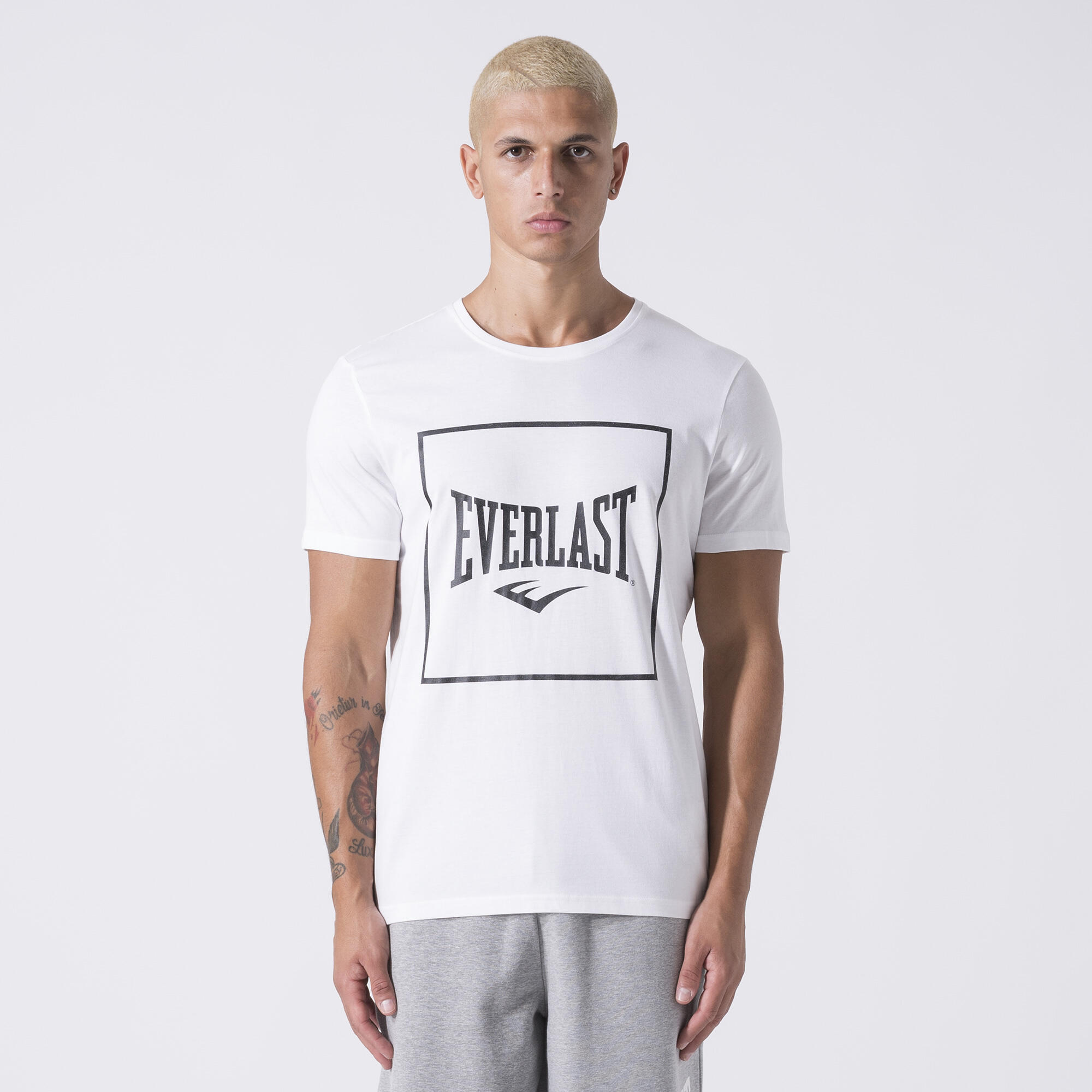 Everlast - T-shirt Iconique Avec Graphique Blanc Casse Coton - T-shirt Manches Courtes - Blanc - 40 M - Decathlon