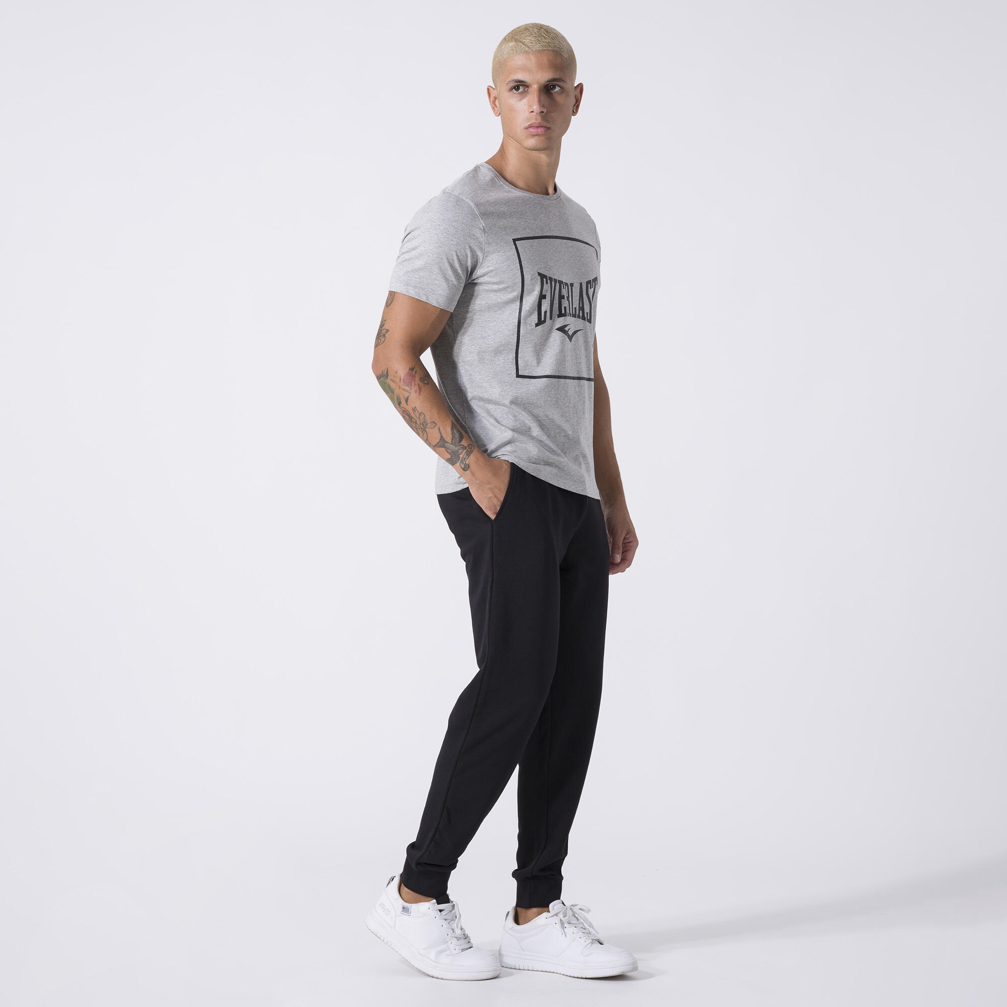 ICONISCH T-SHIRT MET GRAFISCHE PRINT GRIJS MELANGE KATOEN, POLYESTER 3/7