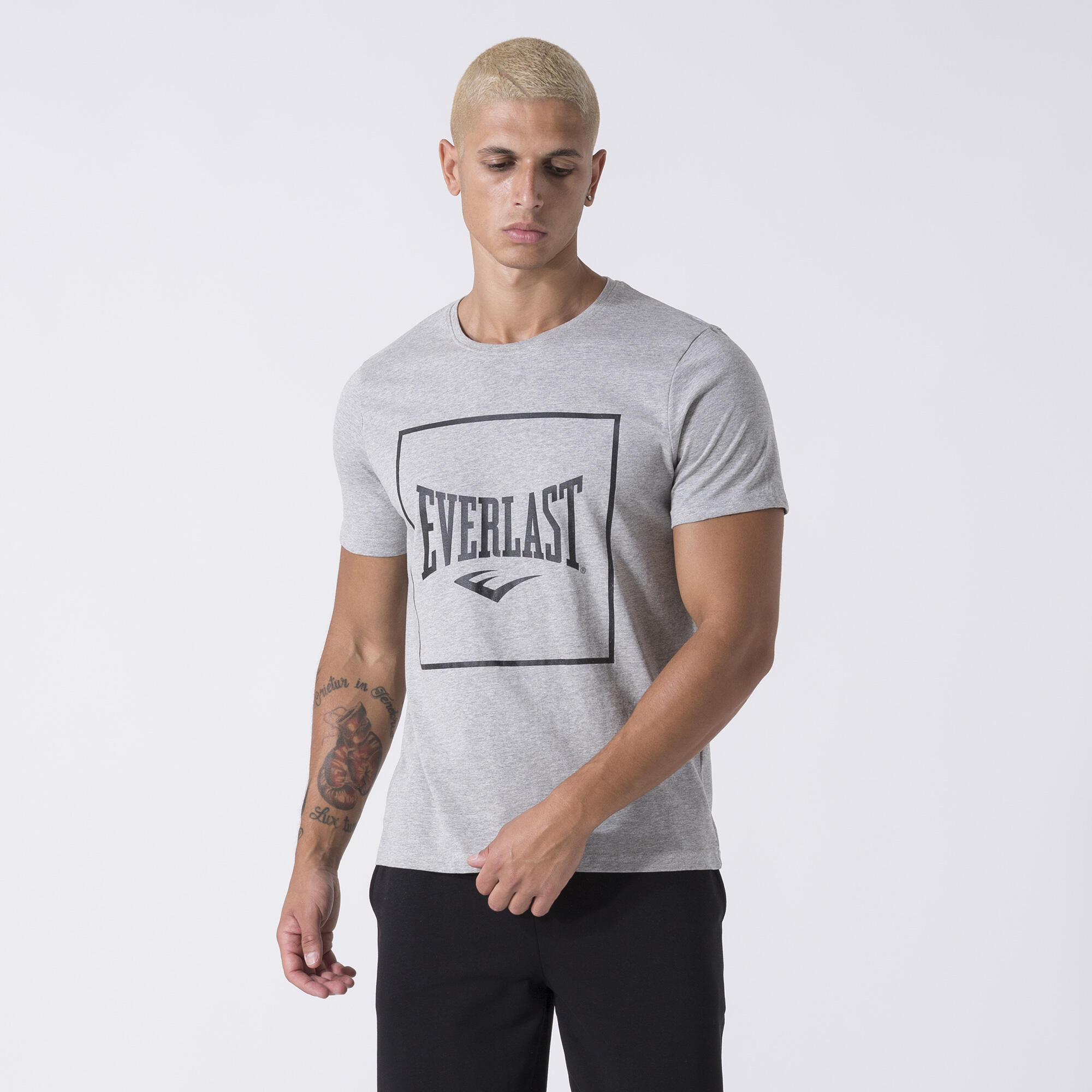 ICONISCH T-SHIRT MET GRAFISCHE PRINT GRIJS MELANGE KATOEN, POLYESTER 4/7