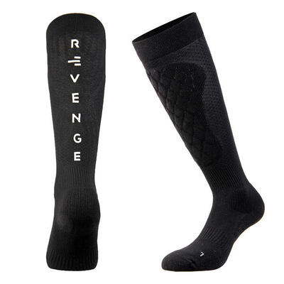 Calze Crosstraining adulti protezioni tibia silicone e spugna Kinesiotaping nero