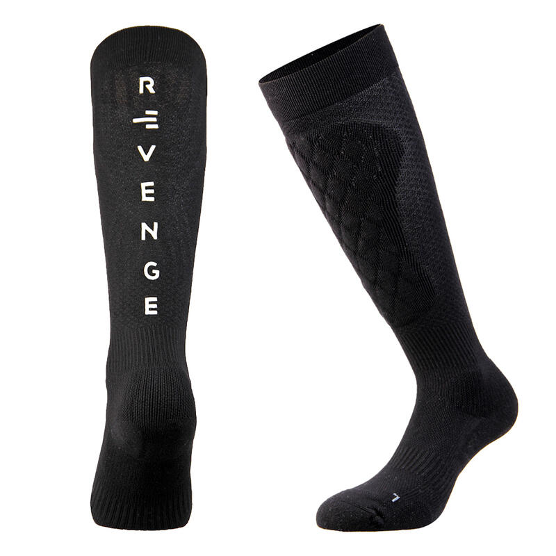 Chaussettes Crossfit adulte protège-tibias silicone éponge Kinesiotaping noir