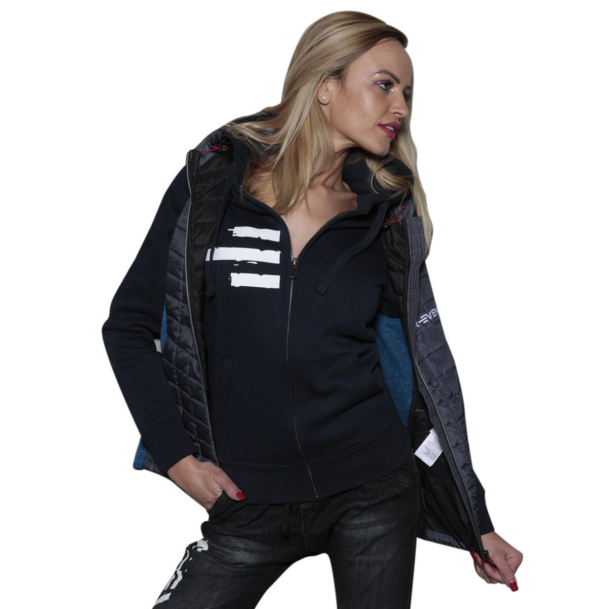 Gilet vest femme fitness  et temps libre anthracite bluette 3/3