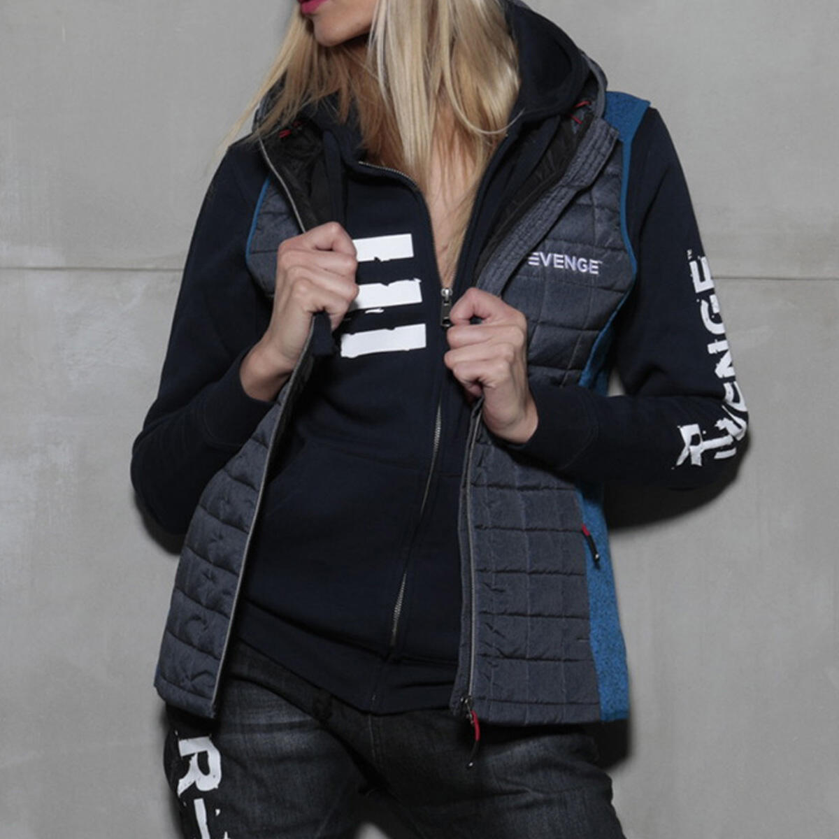 Gilet vest femme fitness  et temps libre anthracite bluette 2/3