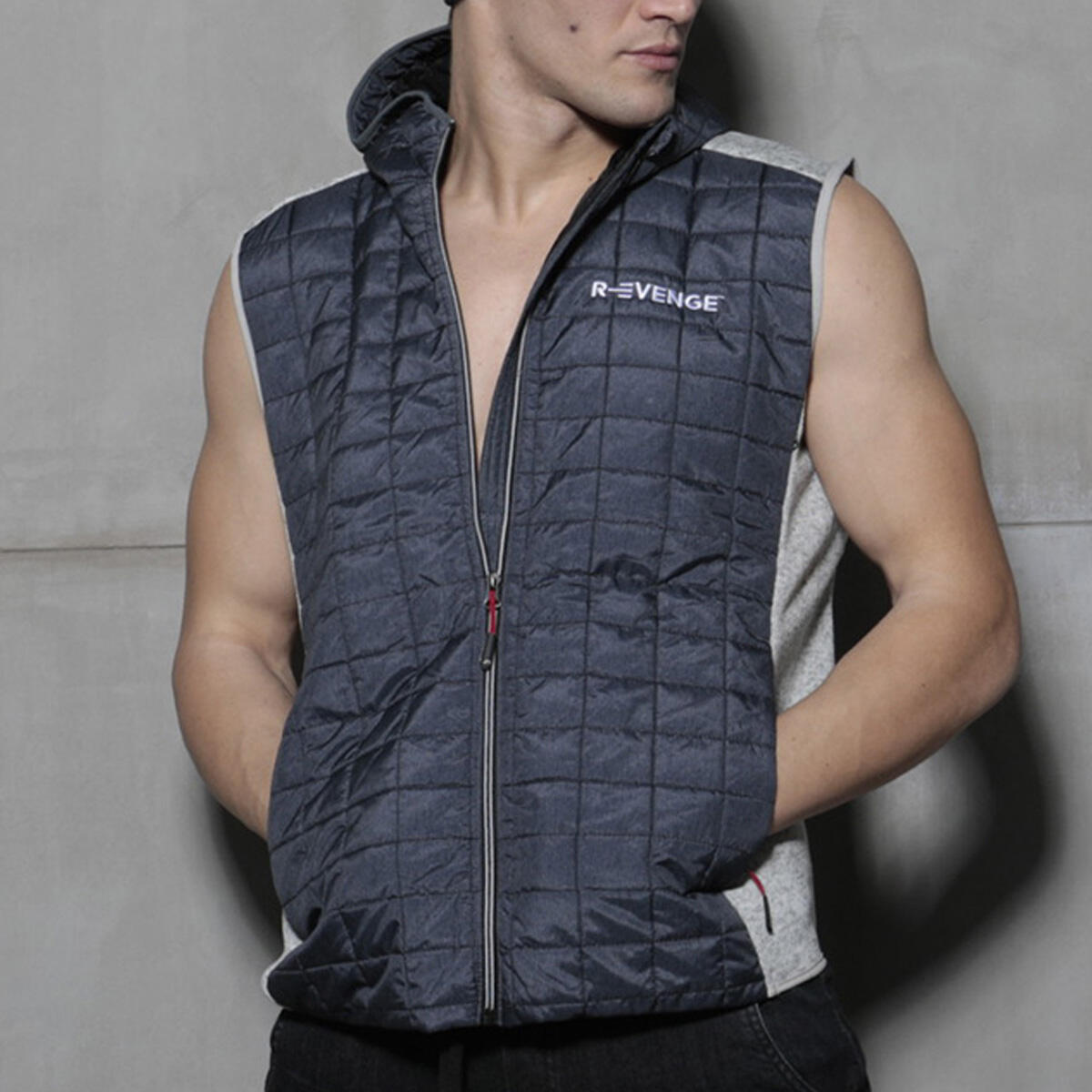 Chaleco para hombre fitness y tiempo libre gris antracita 3/3