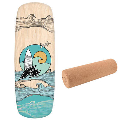 F2 Set Balance Board Pill 86x30cm mit Korkrolle