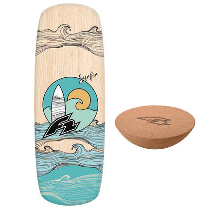 F2 Set Balance Board Pill 86x30cm mit Kork Halbkugel