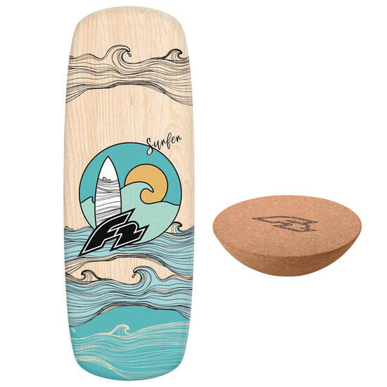 F2 Set Balance Board Pill 86x30cm mit Kork Halbkugel