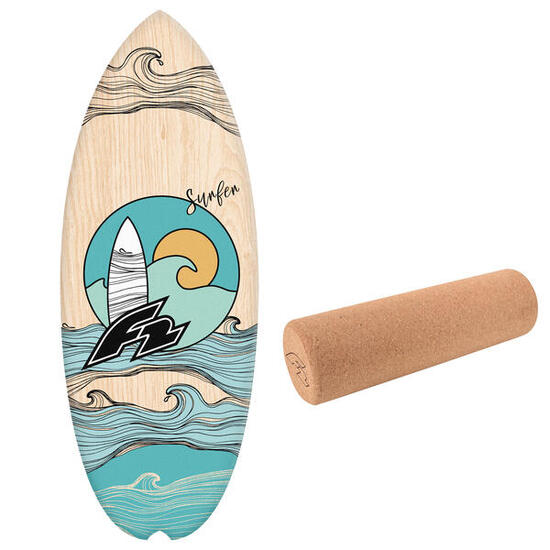 F2 Set Balance Board Halfshell 88x32cm mit Korkrolle