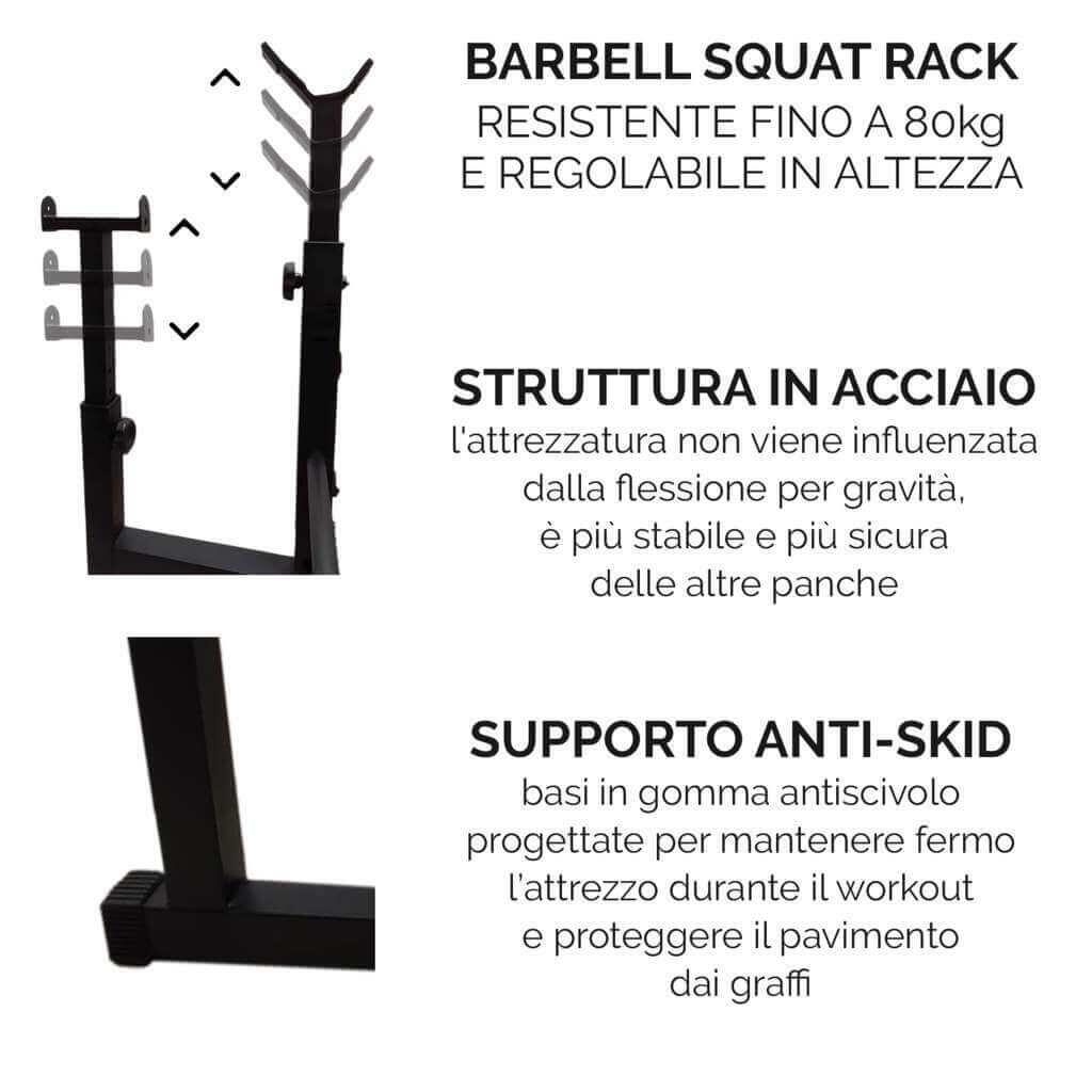 Panca Multifunzione con Barbell Squat Rack FF 4/7