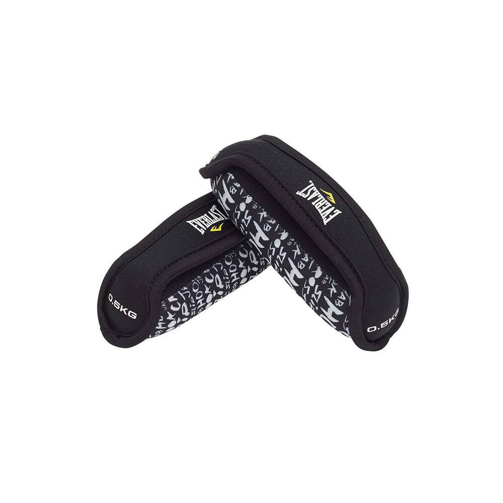 2pc Walking Weights 0.5kg Each Pair Everlast Strength Training Workout BLK/WHT