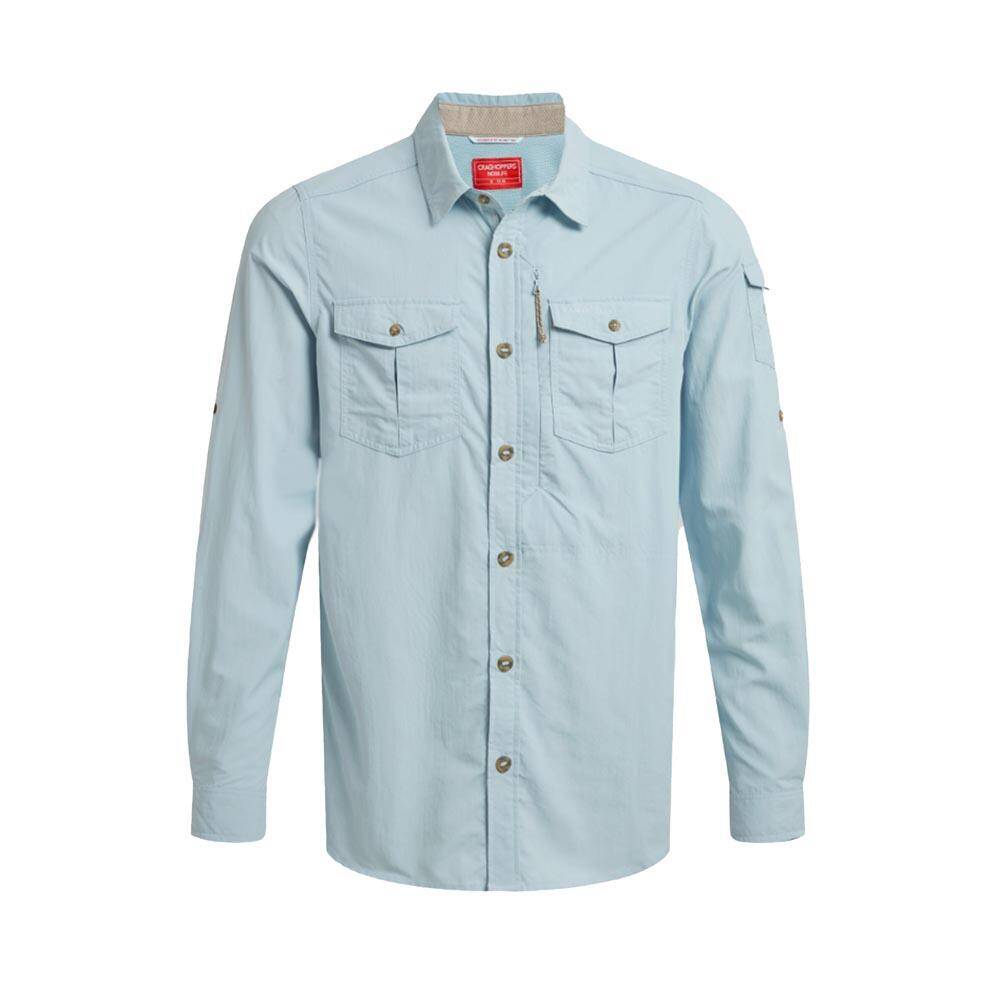 Craghoppers NosiLife Adventure III Long Sleeve Insect Repellent Shirt Niagra Blue