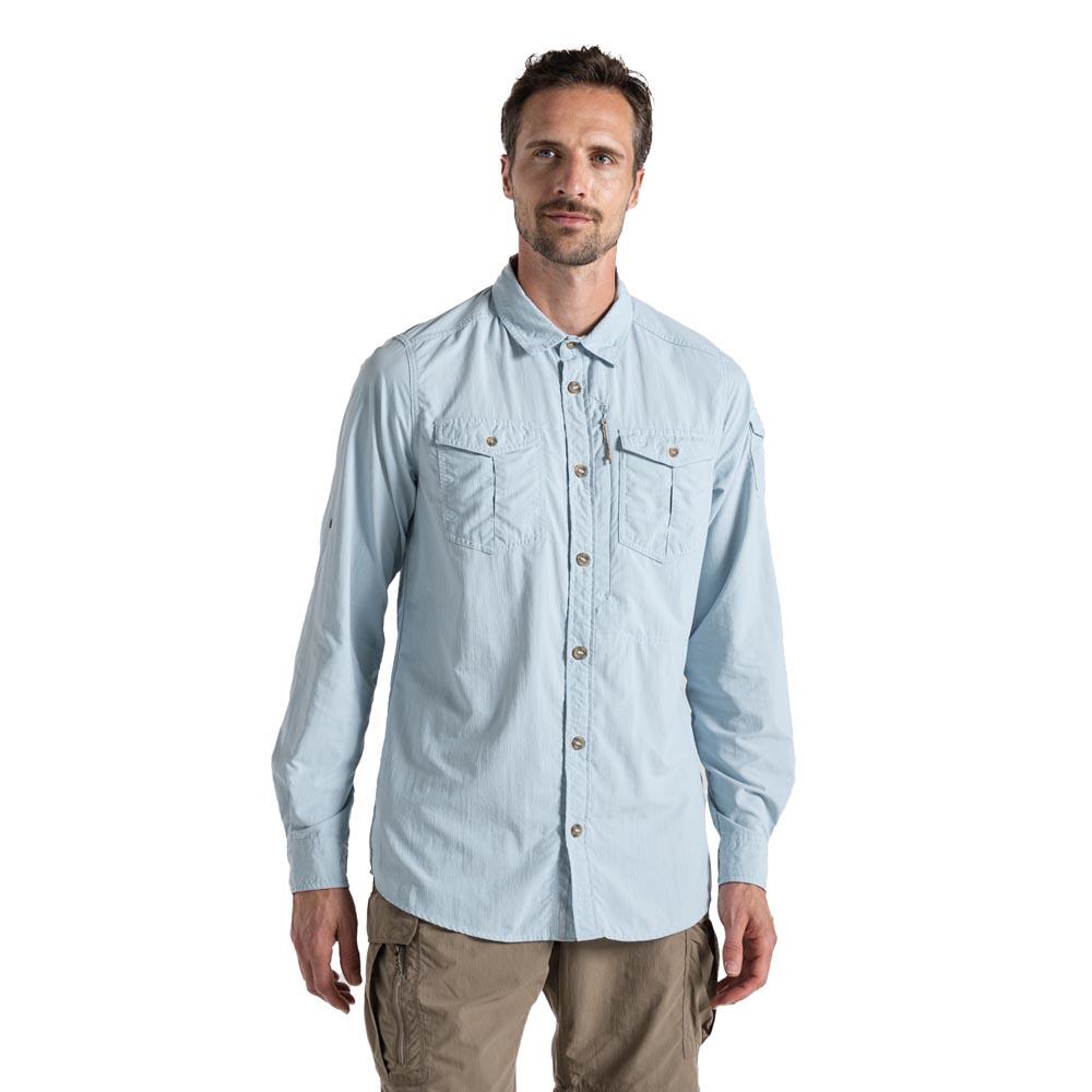 Craghoppers NosiLife Adventure III Long Sleeve Insect Repellent Shirt Niagra Blue