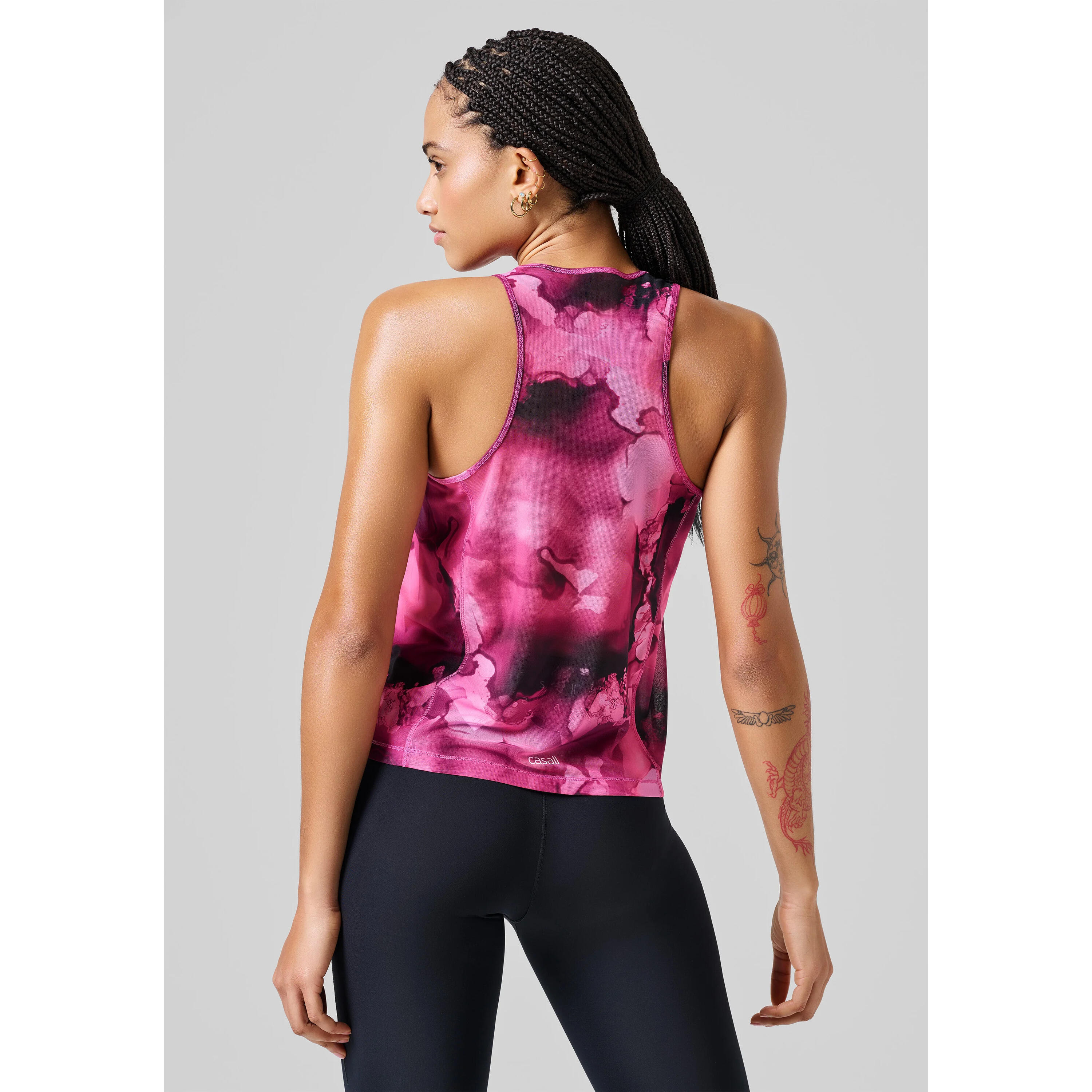 Camiseta Casall Sheer Tank transpirable, holgada y de secado rápido para mujer 3/4