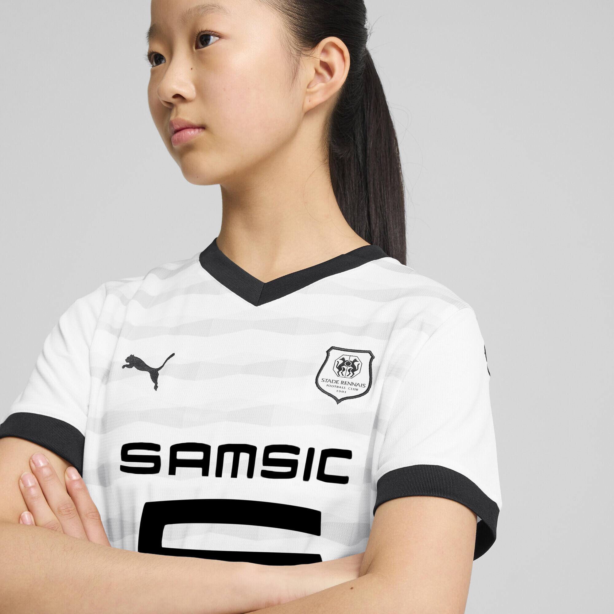Stade Rennais F.C. Camiseta de la 2.ª equipación 24/25 Niño PUMA White Black 3/7