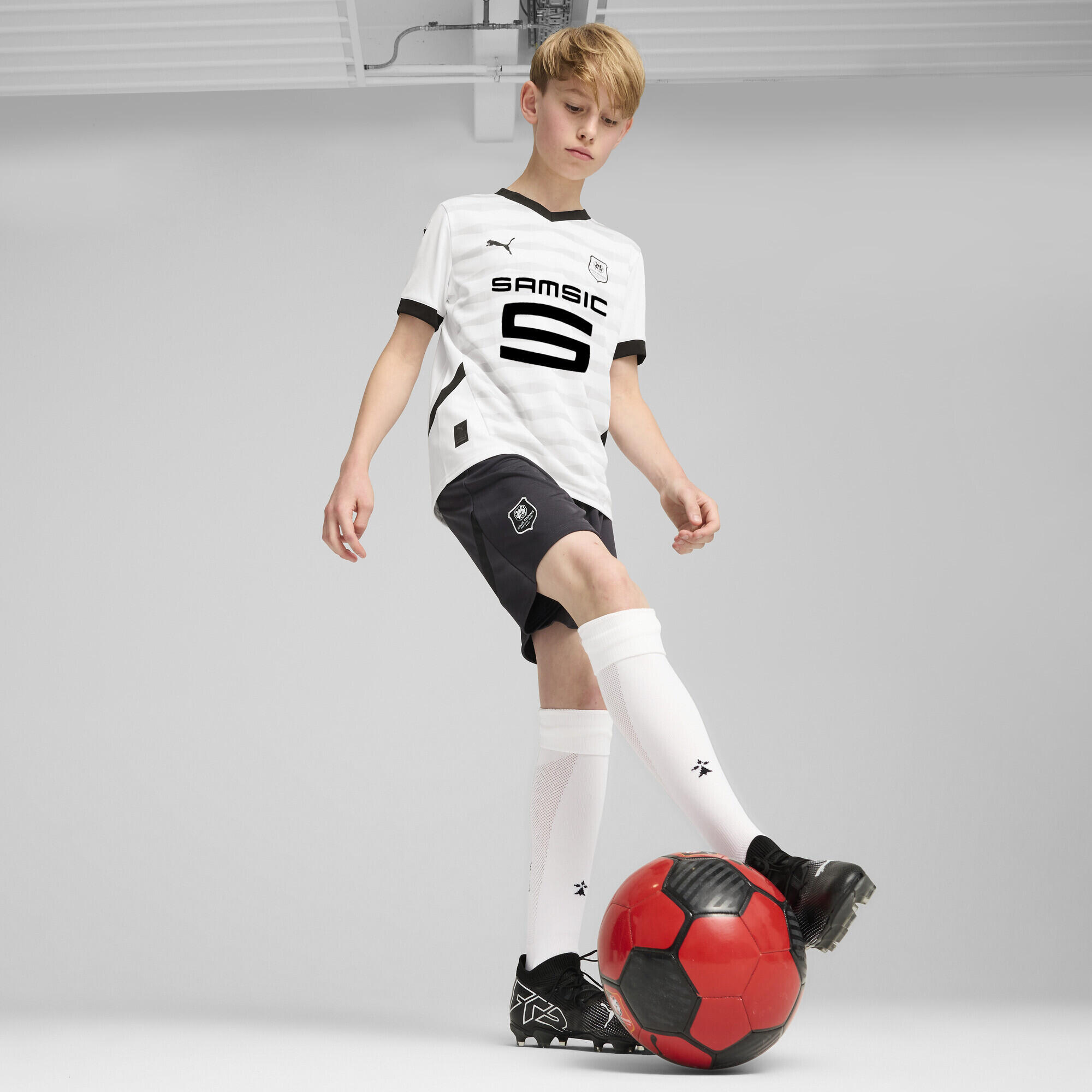 Stade Rennais F.C. Camiseta de la 2.ª equipación 24/25 Niño PUMA White Black 4/7