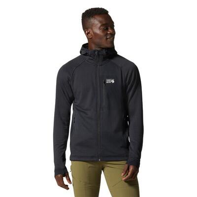 Fleece met capuchon en volledige rits mountain hardwear polartec® power grid