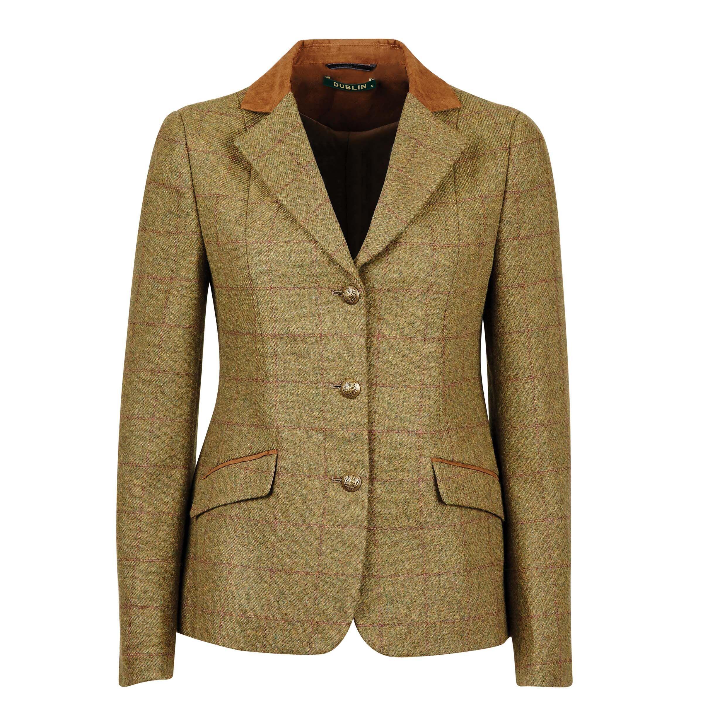 Dublin - Veste D'Équitation Ajustée À Col En Daim Femme Dublin Albany Tweed - Veste De Concours - Marron - 52 2xl - Decathlon