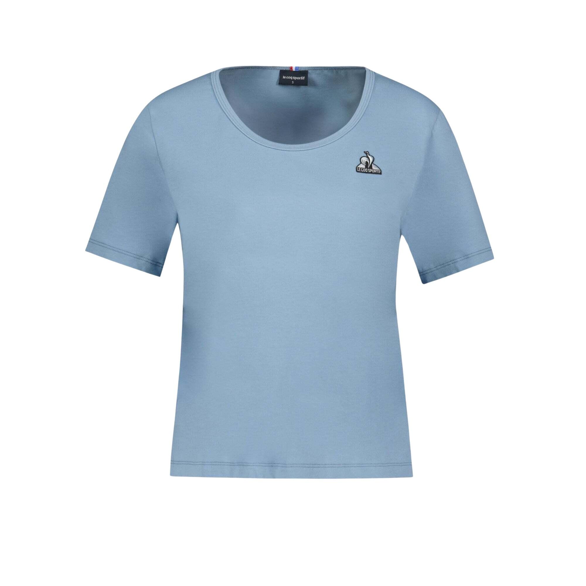 Le Coq Sportif - T-shirt Femme Le Coq Sportif Essentiels N°1 - T-shirt Manches Courtes - Bleu|gris - 38 S - Decathlon