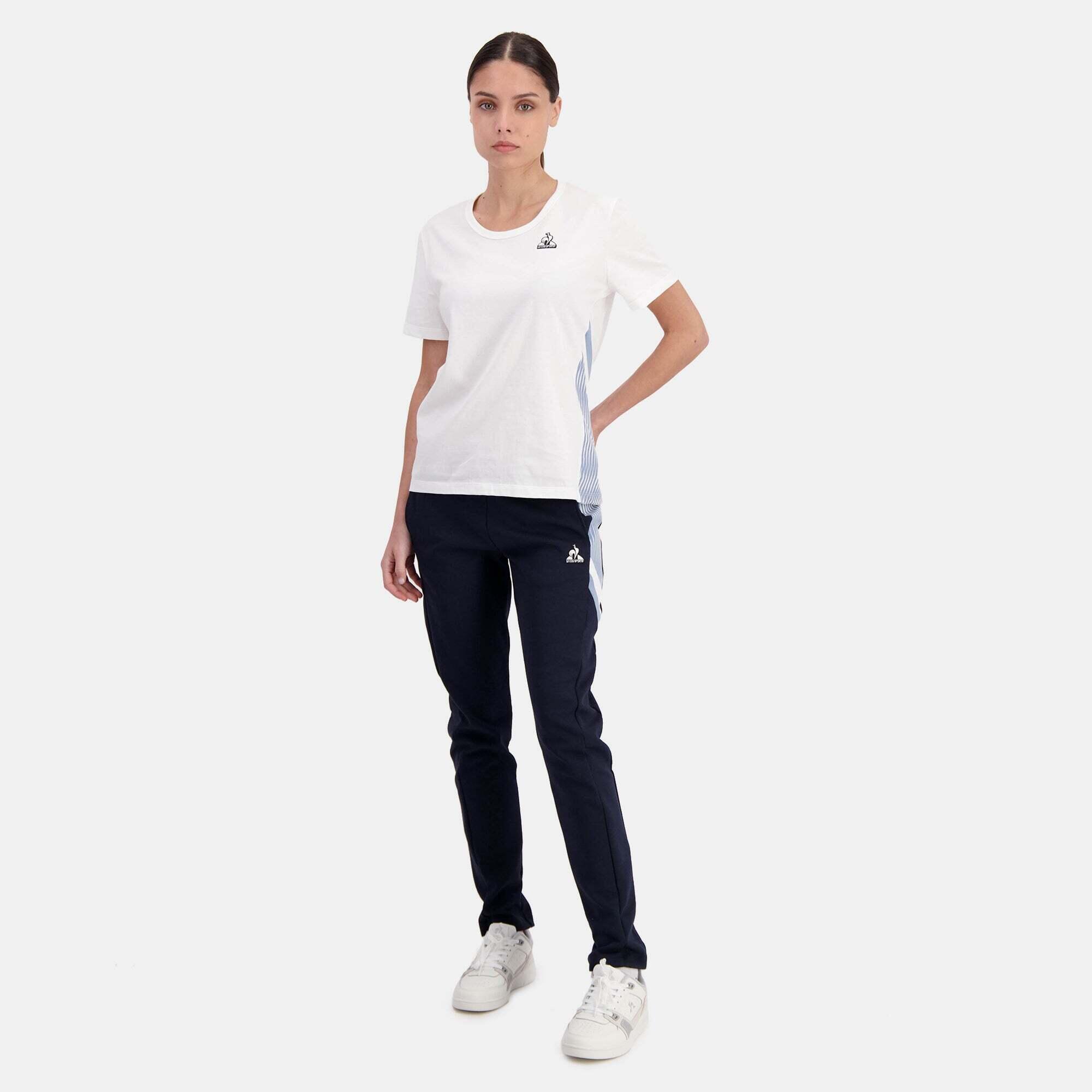 Camiseta Deportiva Blanca Mujer Le Coq Sportif Heritage N°2 Optical 3/6