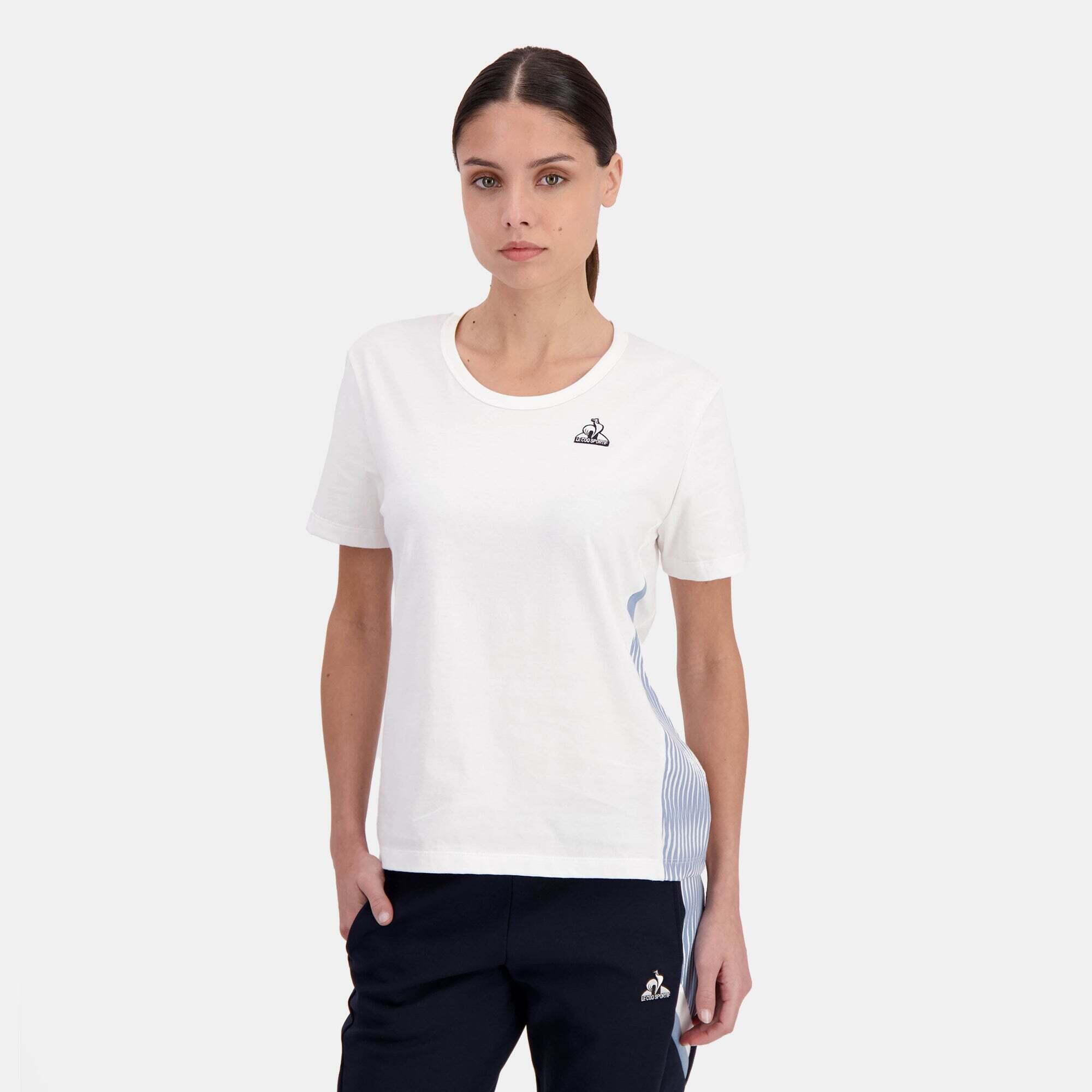 Camiseta Deportiva Blanca Mujer Le Coq Sportif Heritage N°2 Optical 2/6