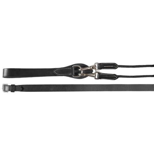 Rêne allemande en cuir et nylon pour cheval Horze Sparta 3/3