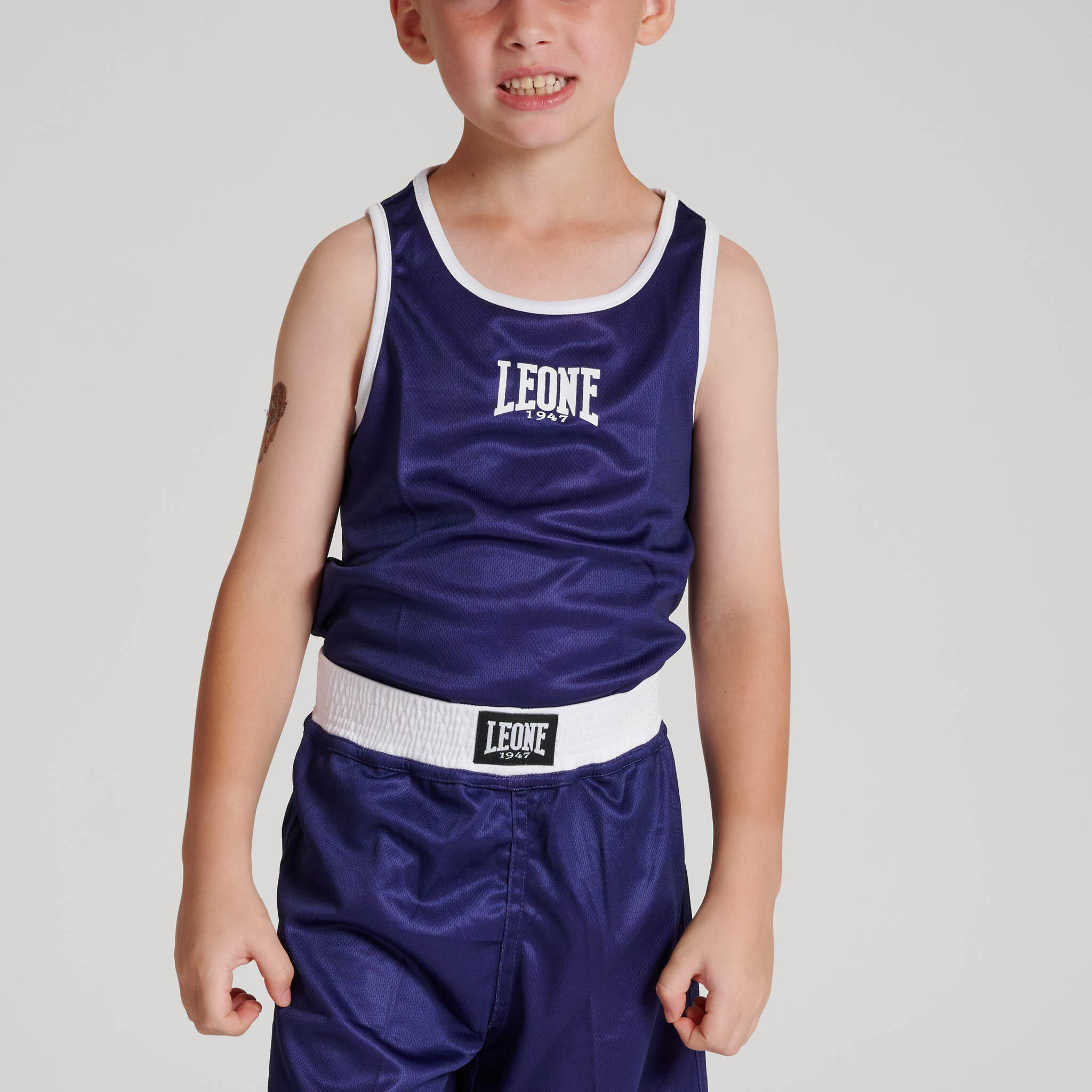 LEONE 1947 Camiseta boxeo infantil Leone1947  DOUBLE FACE azul/rojo/S