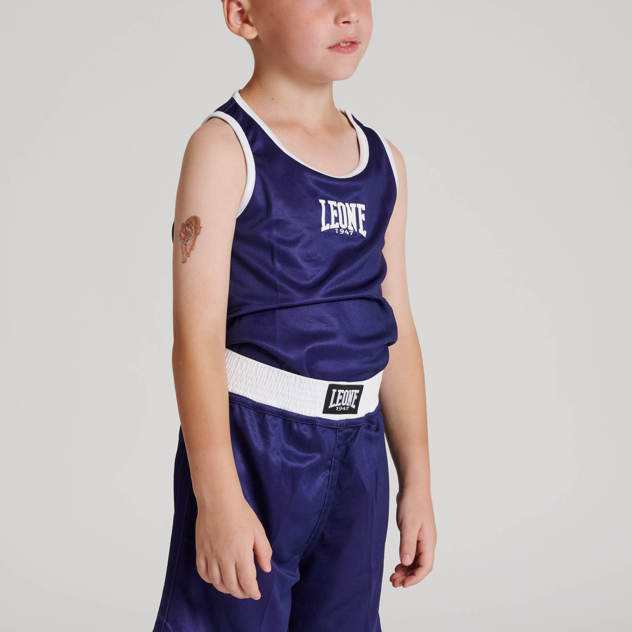 Camisola de boxe infantil reversível Leone1947 azul/vermelho XL 3/7