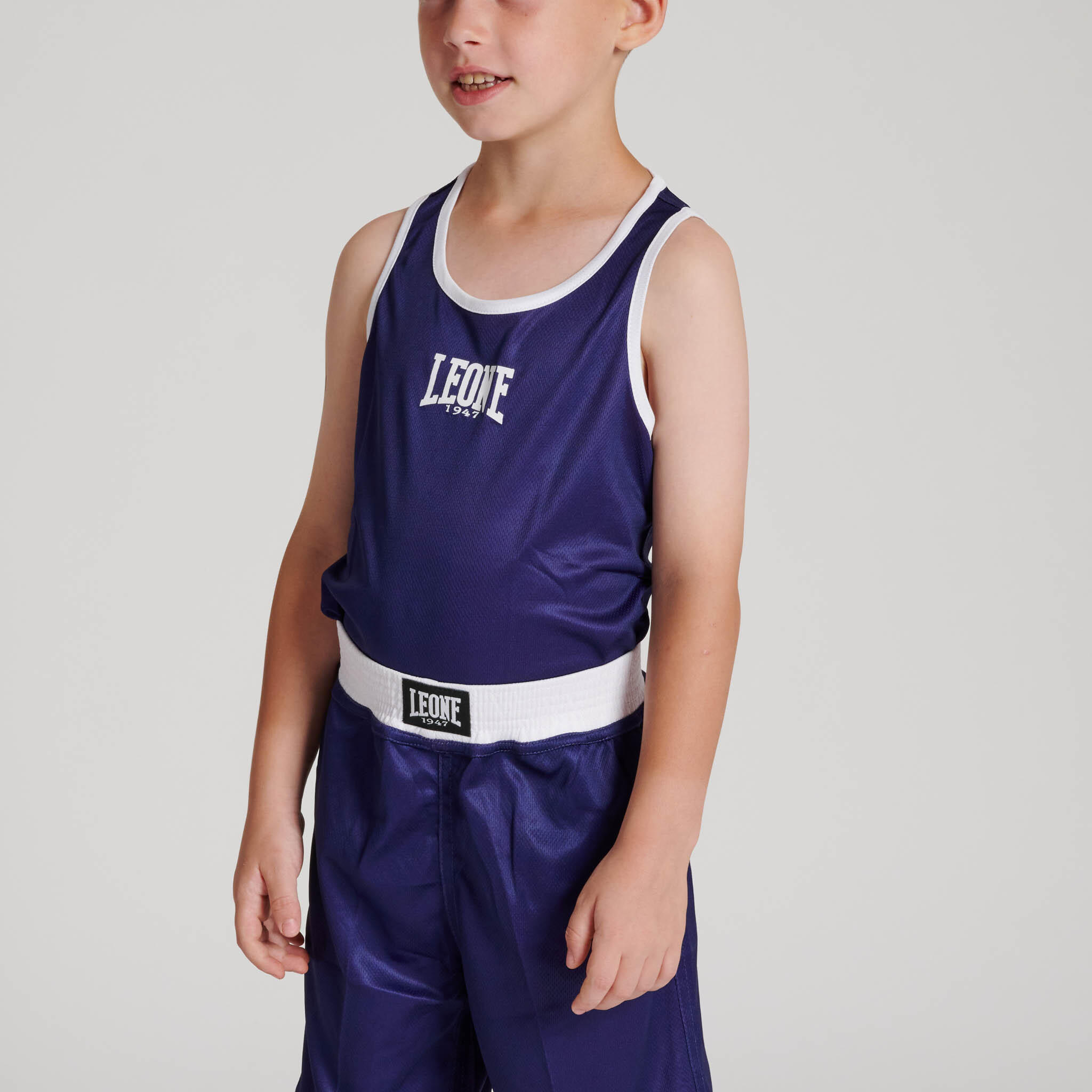Camisola de boxe infantil reversível Leone1947 azul/vermelho XL 4/7