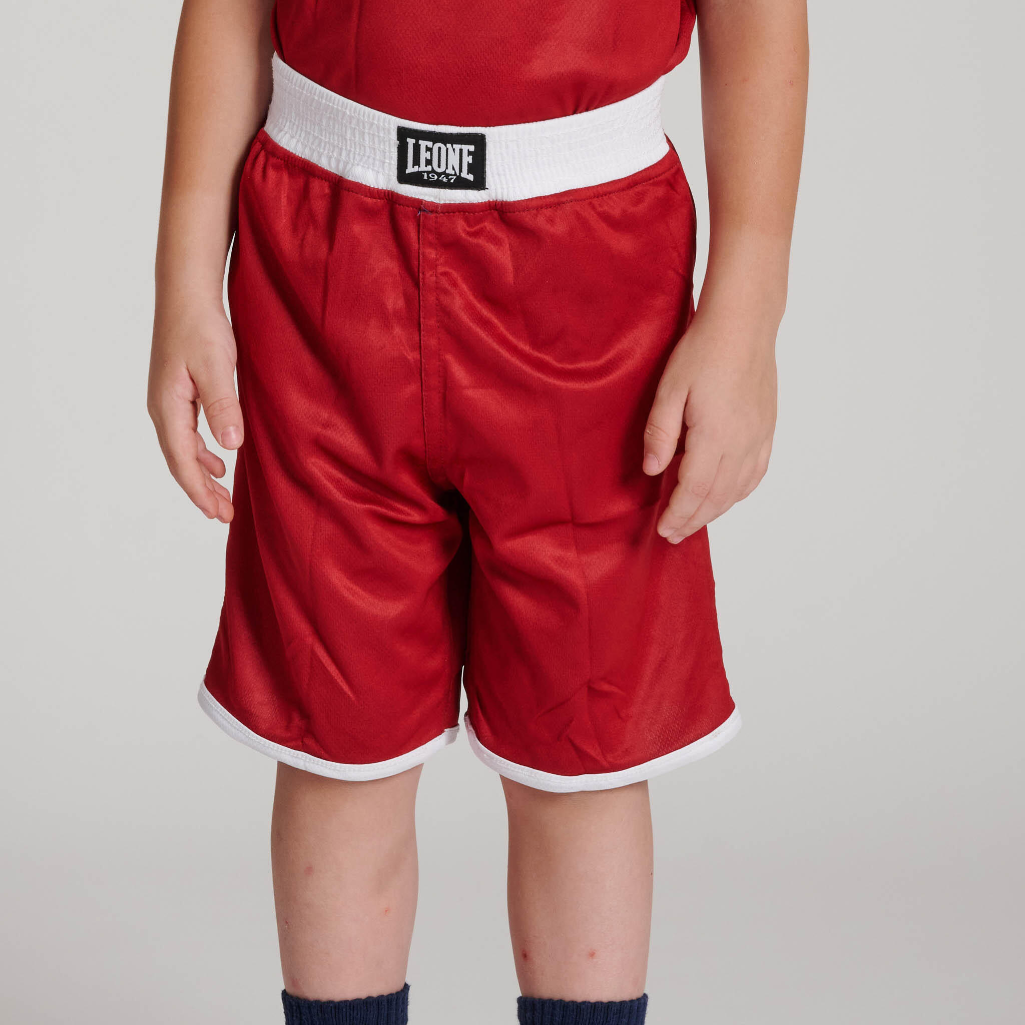 Leone1947 Calças de boxe infantis DOUBLE FACE azul/vermelho L 7/7