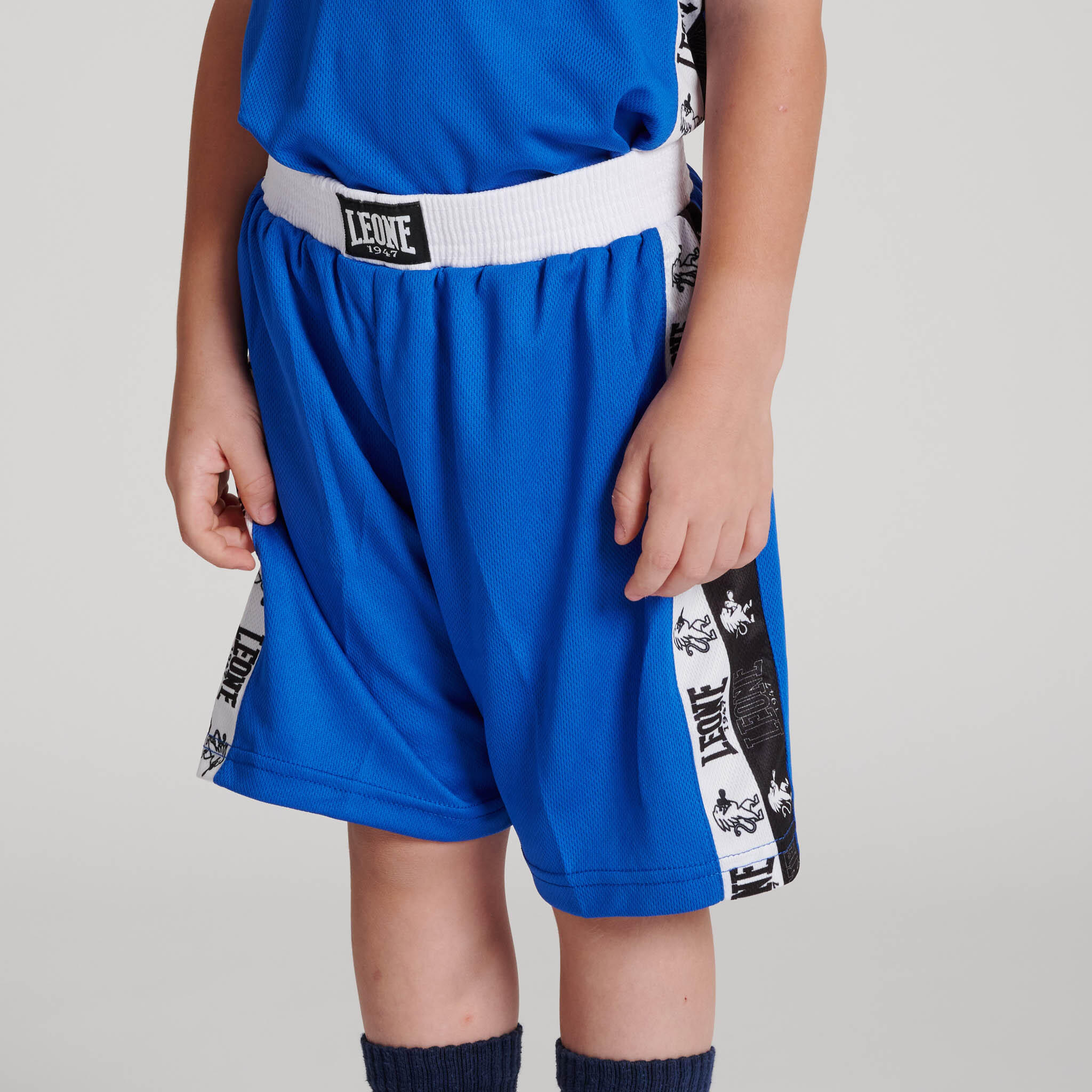 Leone1947 Pantalón de boxeo infantil ICONIC azul L 3/5