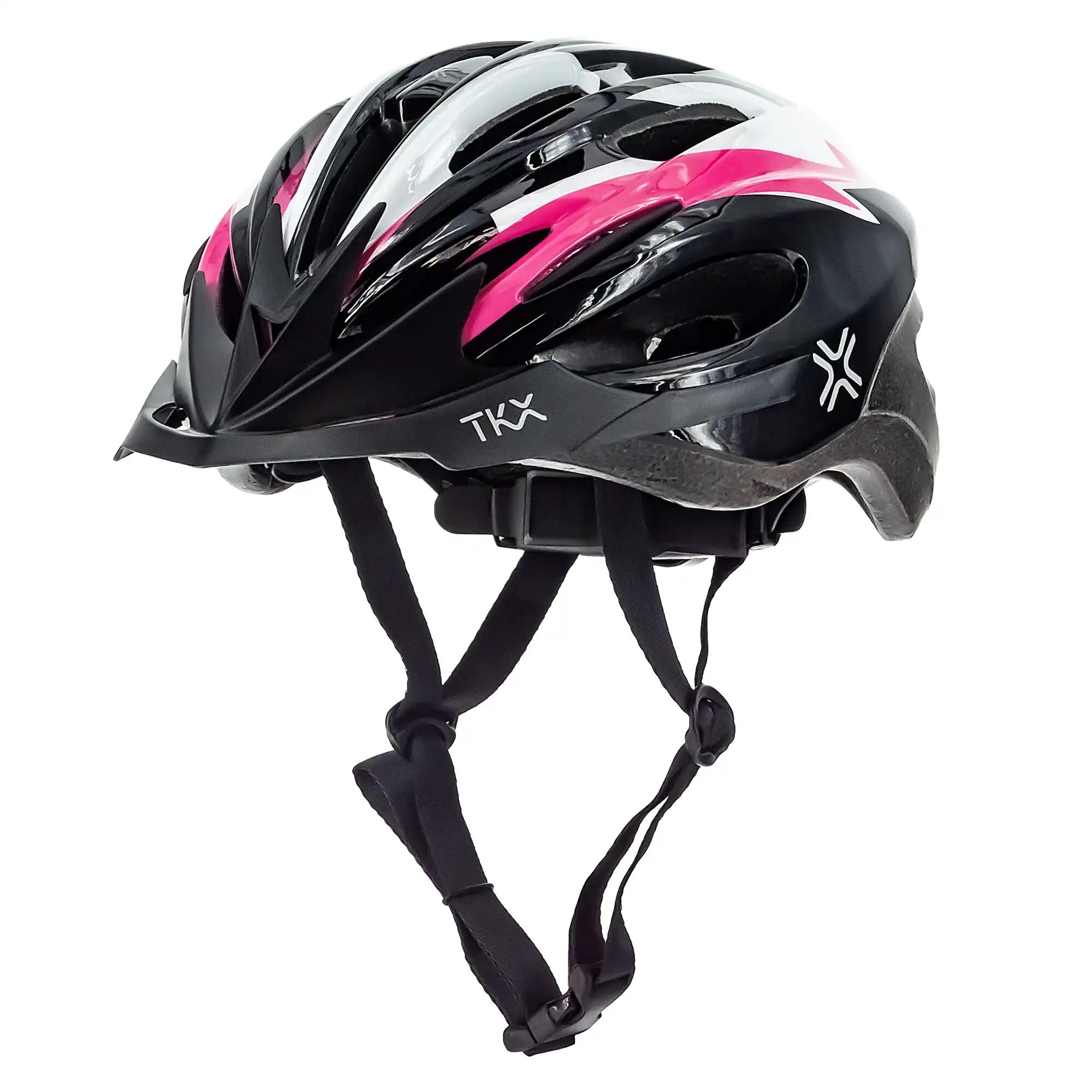 Casco Ciclismo Bicicleta Montaña MTB TKX Con Luz rosa 2/4