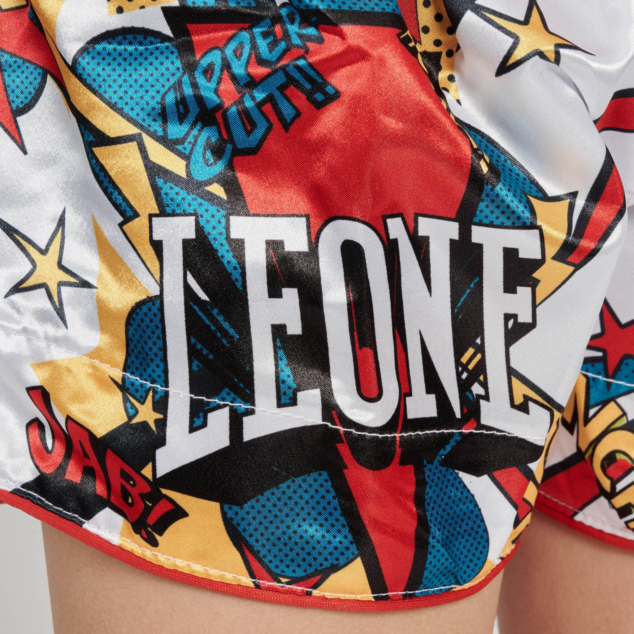 Calções Curtos Rapazes Kick Boxing Muay Thai Leone 1947 HERO branco 6/7